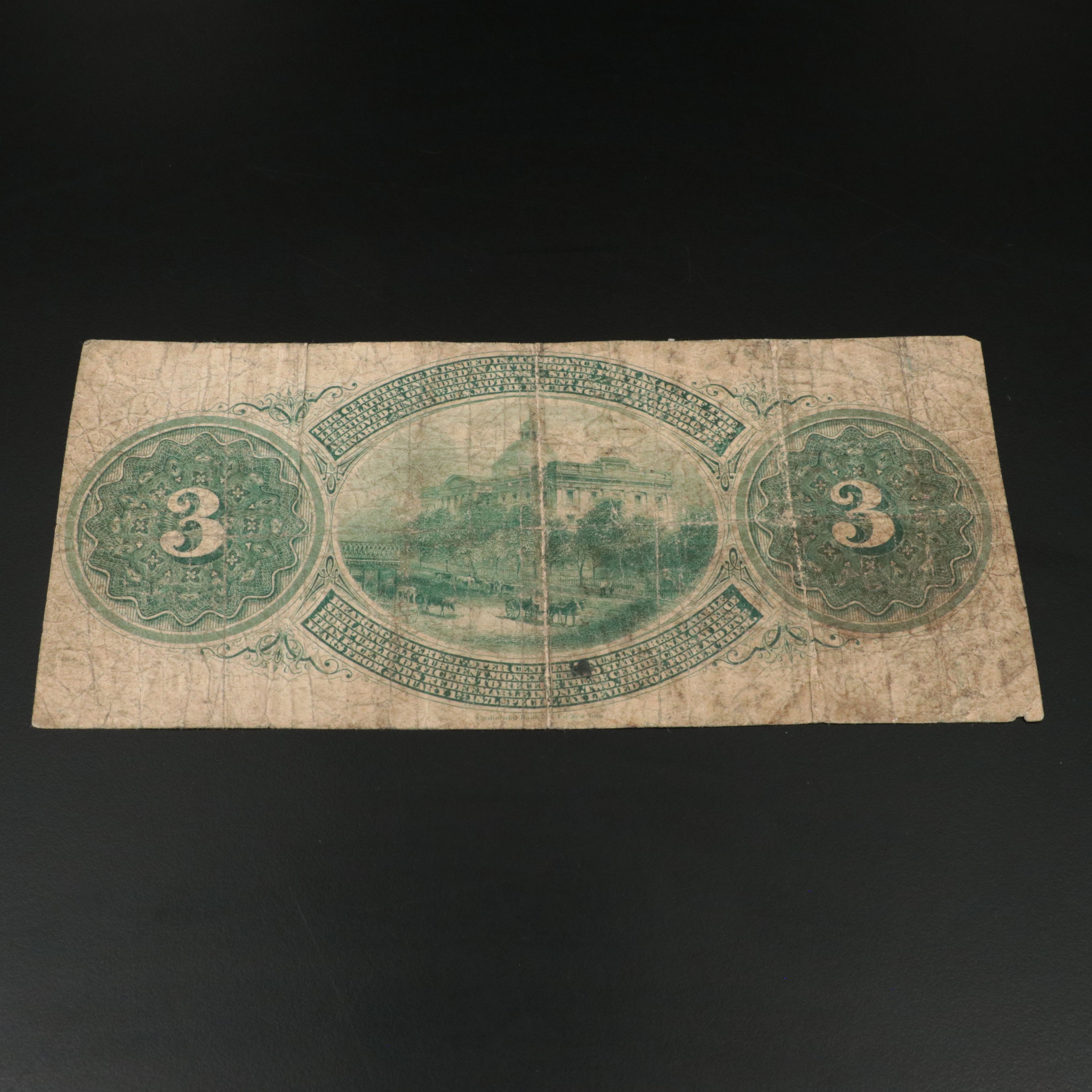 1870 Mississippi Three Dollar Obsolete Bank Note