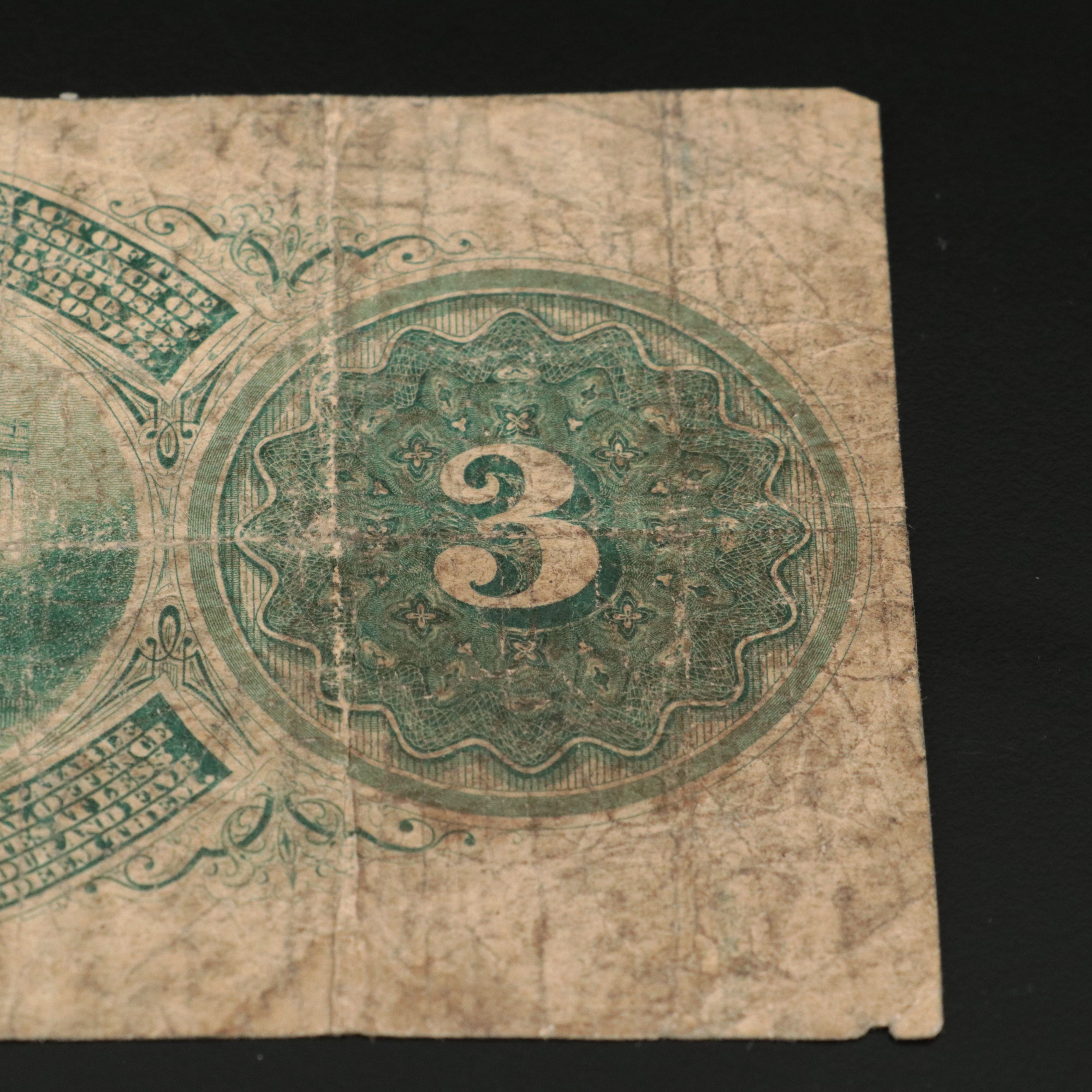 1870 Mississippi Three Dollar Obsolete Bank Note