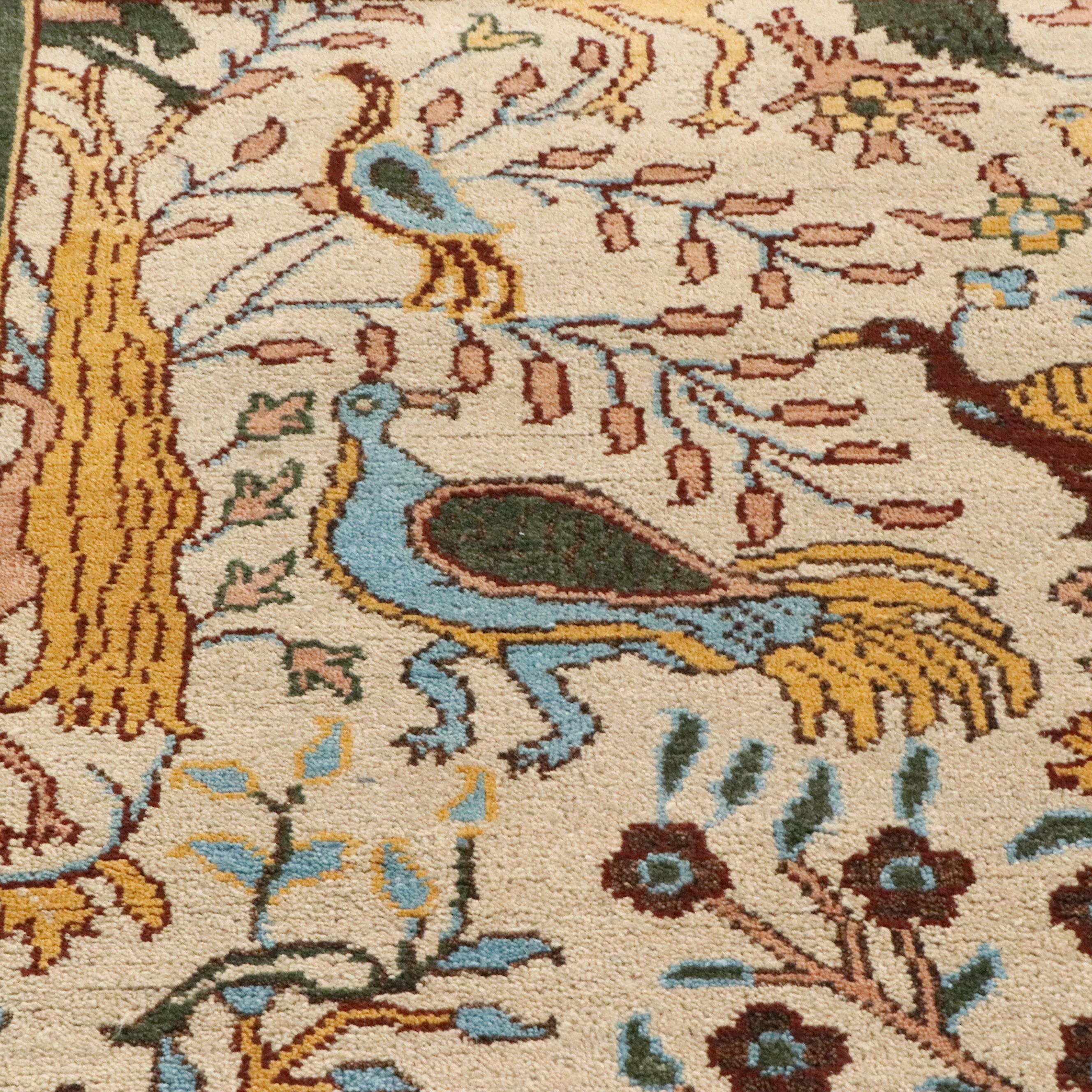 2'8 x 6' Hand-Knotted Indo-Persian Ziegler Pictorial Carpet Runner