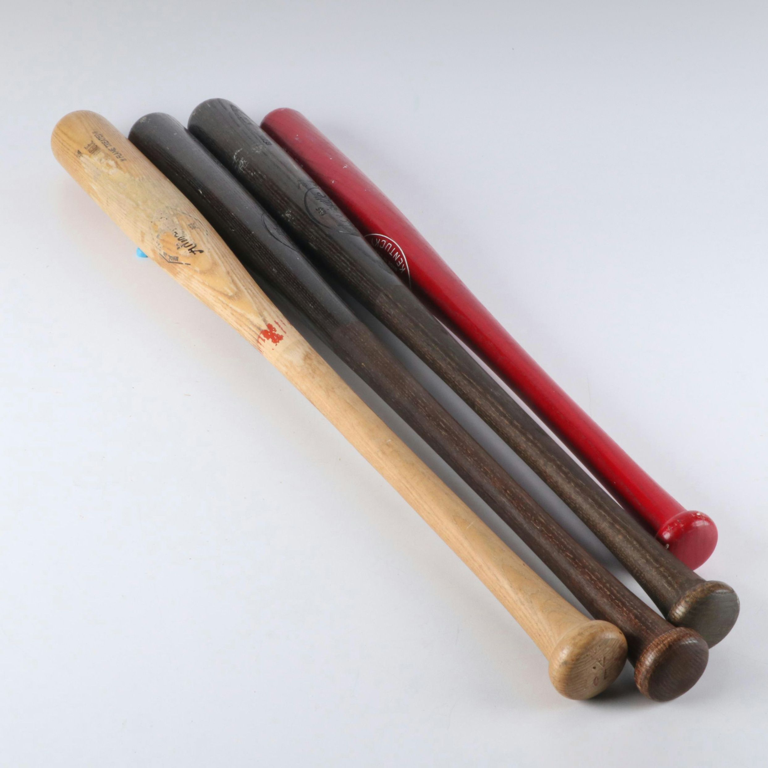 Four Vintage Baseball Bats, Louisville Slugger and Adirondack