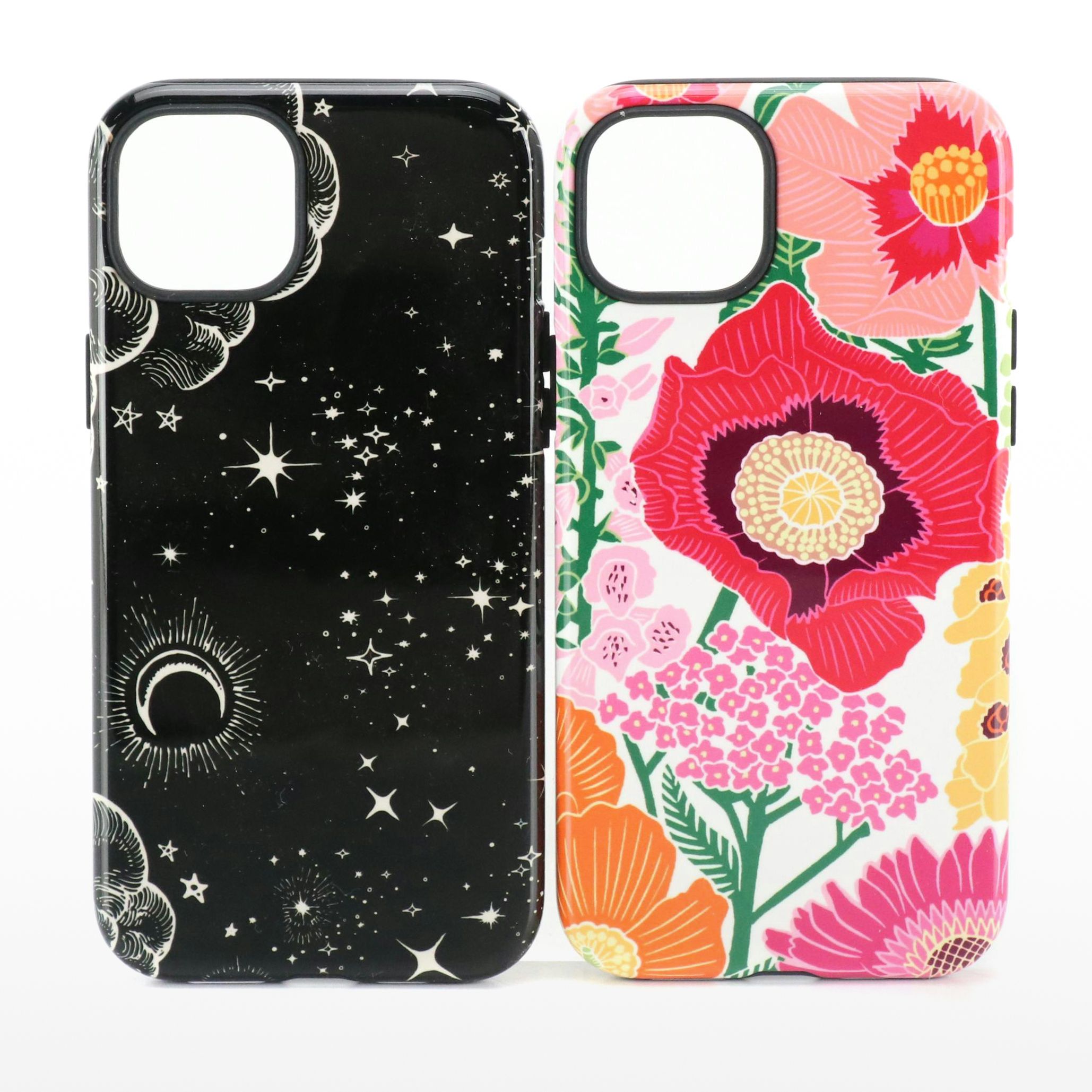 Celestial and Floral Print iPhone 15 Plus Cases