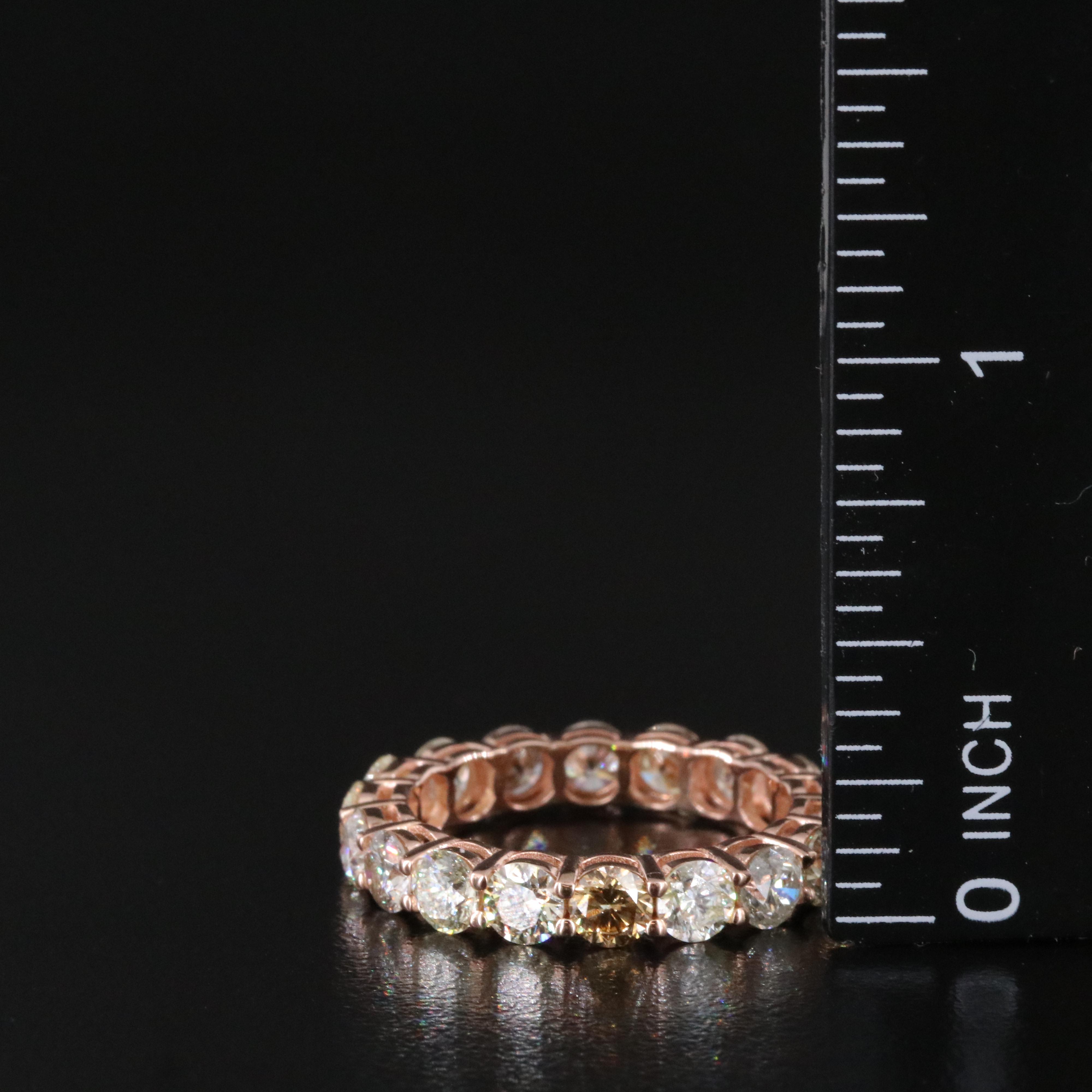 14K Rose Gold 3.10 CTW Diamond Eternity Band with IGI Jewelry Report