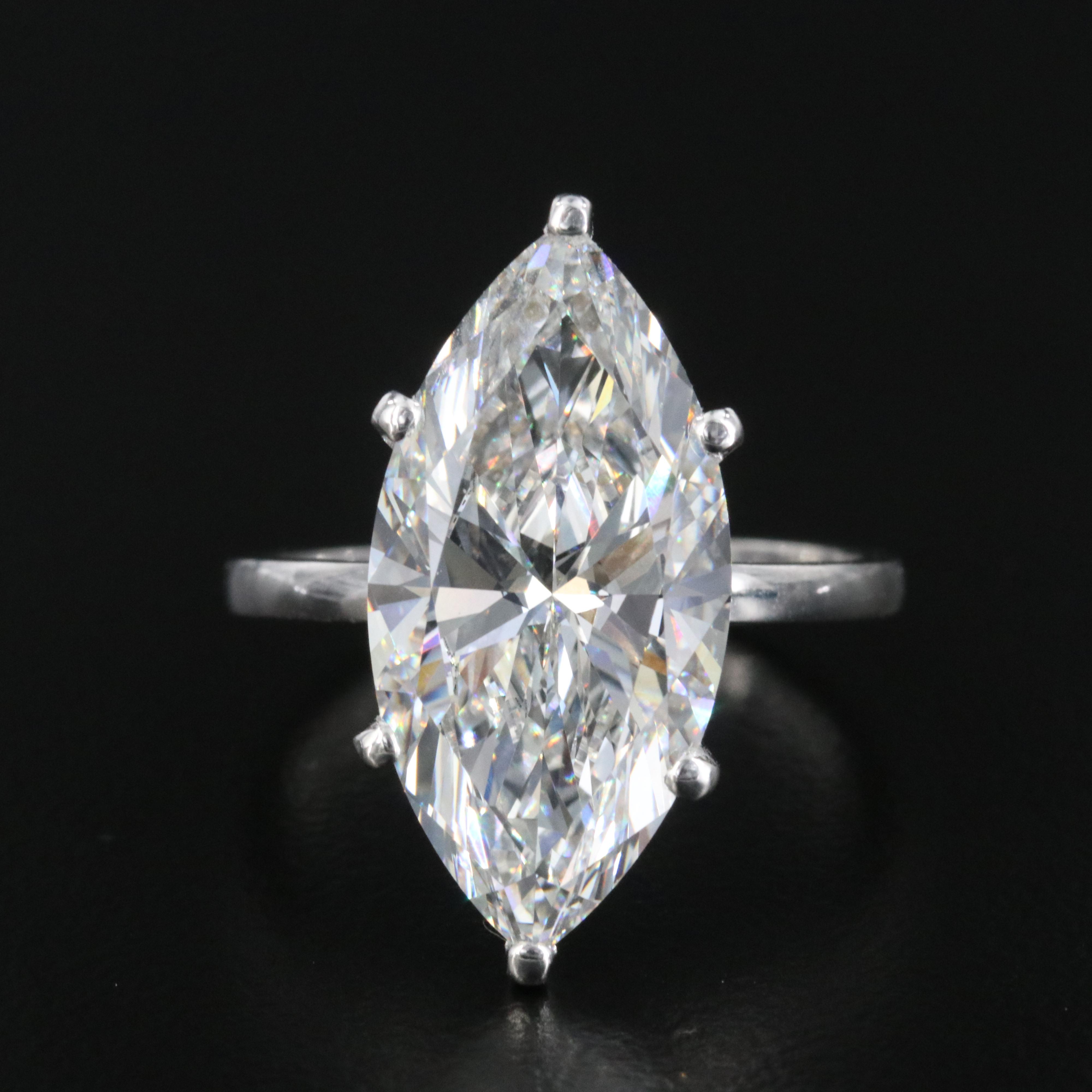 18K 7.01 CT Lab Grown Diamond Solitaire Ring with IGI Report