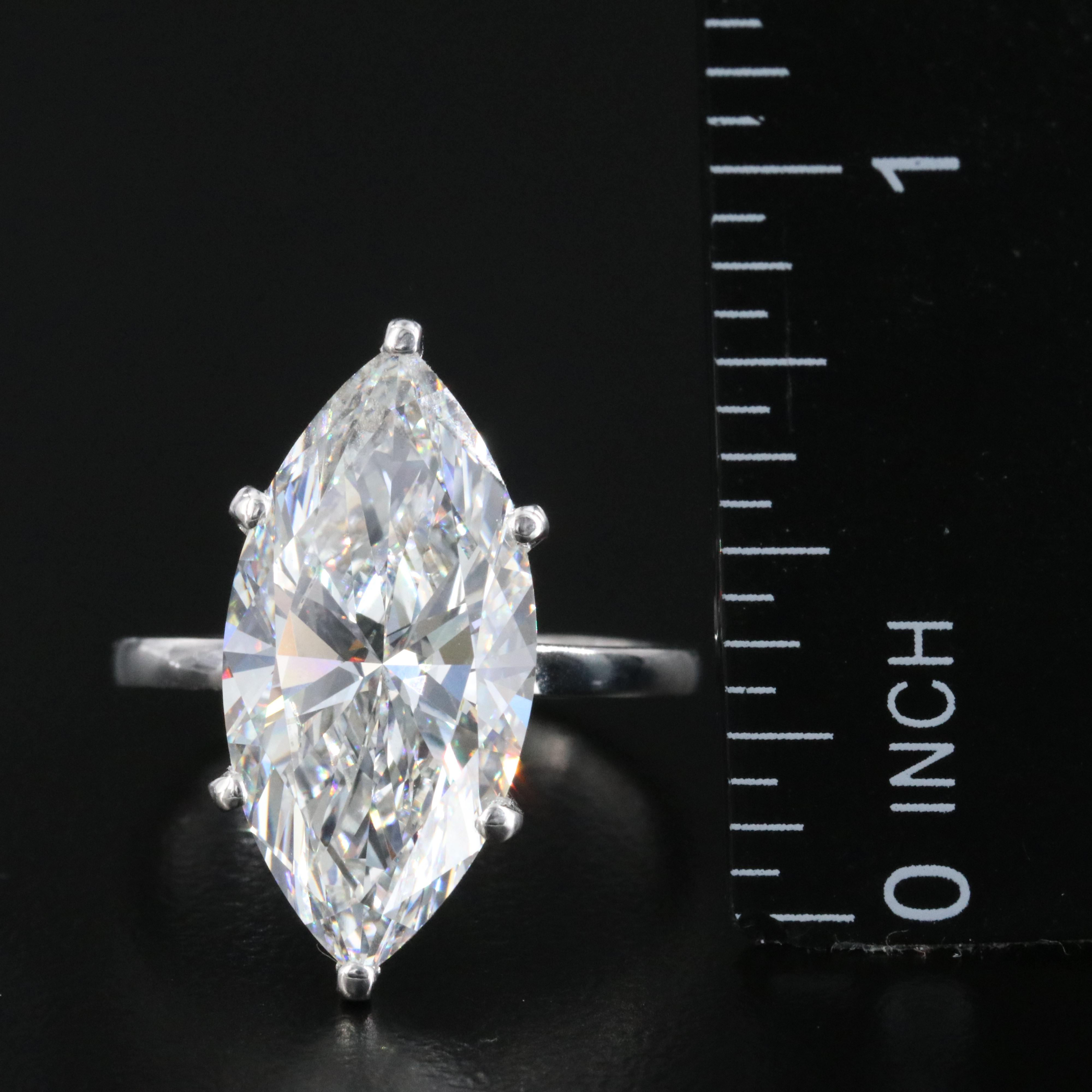 18K 7.01 CT Lab Grown Diamond Solitaire Ring with IGI Report