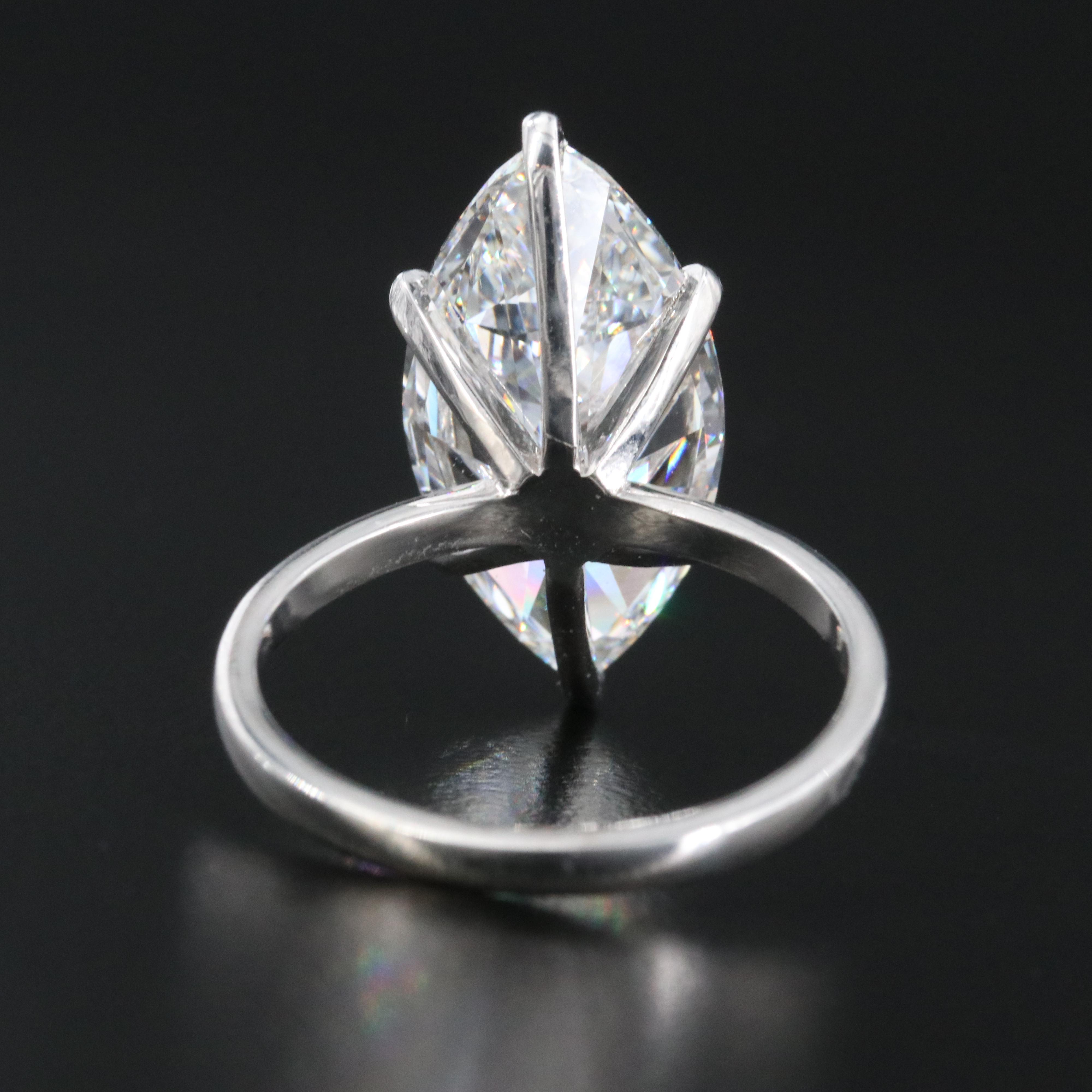 18K 7.01 CT Lab Grown Diamond Solitaire Ring with IGI Report