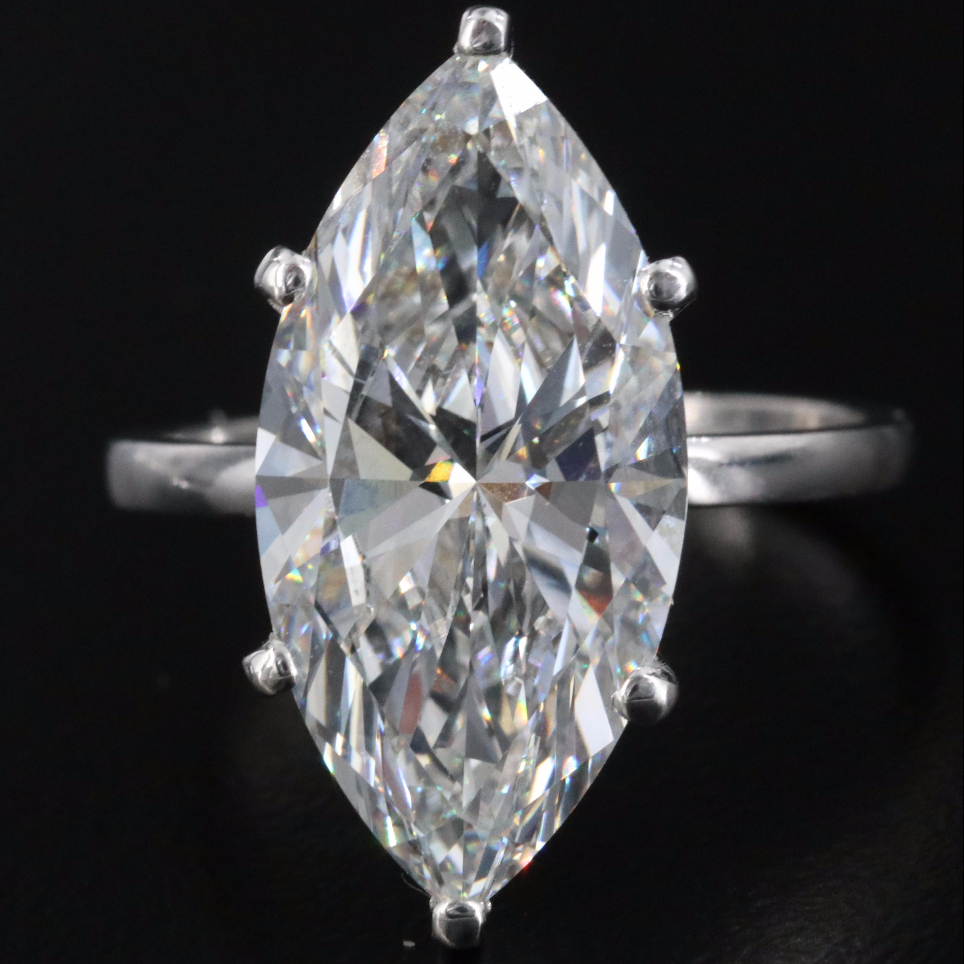 18K 7.01 CT Lab Grown Diamond Solitaire Ring with IGI Report