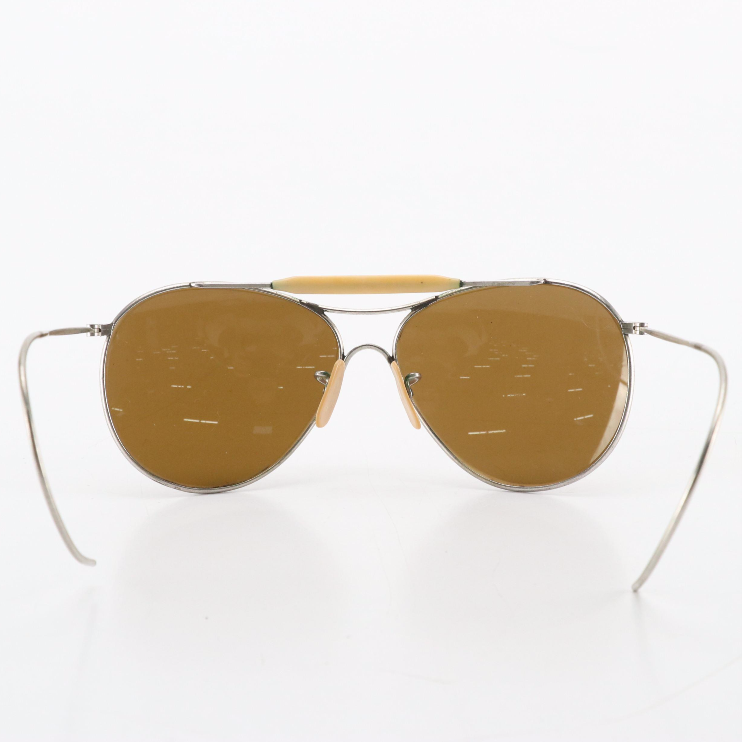 WWII Era Aviator Air Force Style Prescription Sunglasses with Case