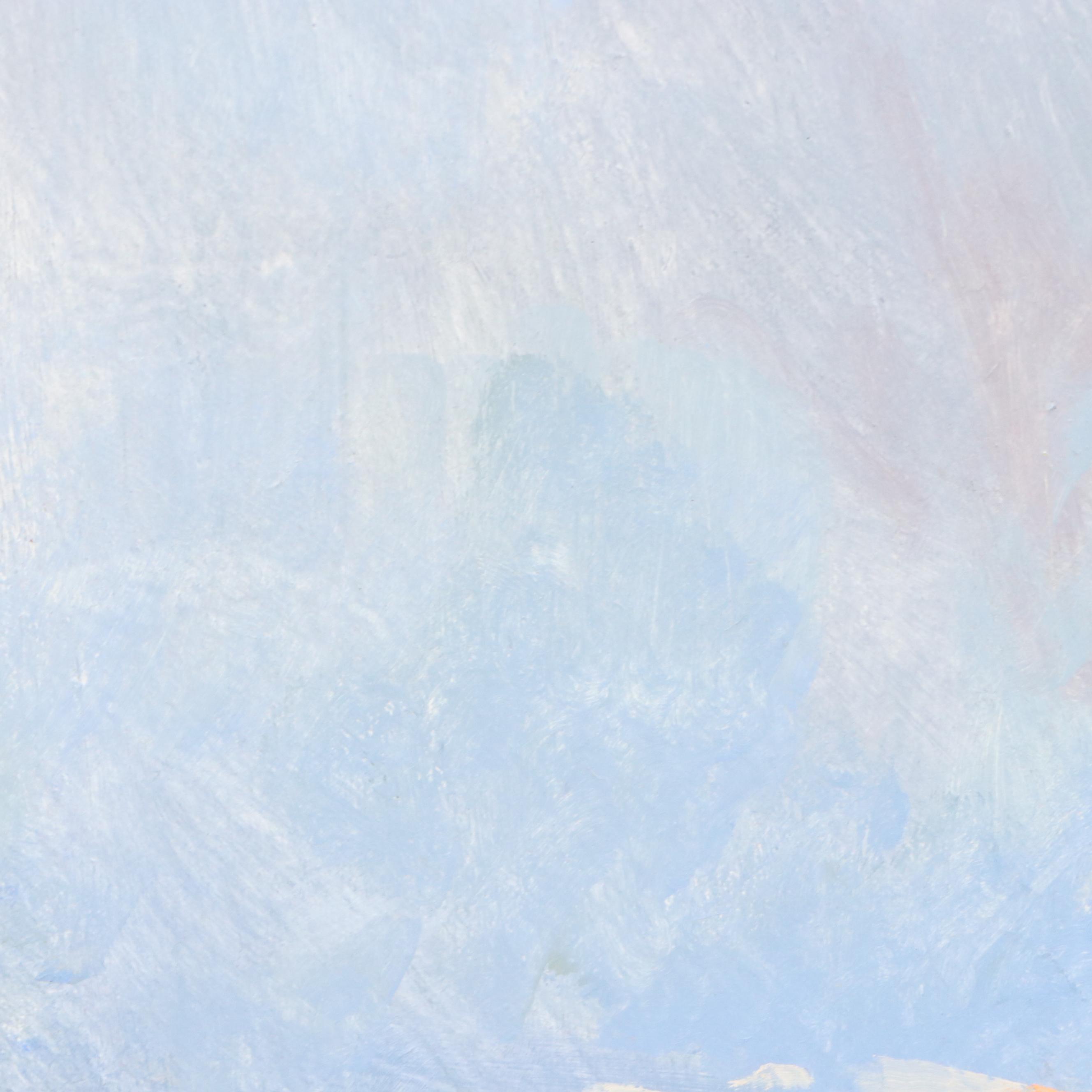 Nate Flanagan Landscape Oil Painting with Sparse Trees "Dramatic Sky"