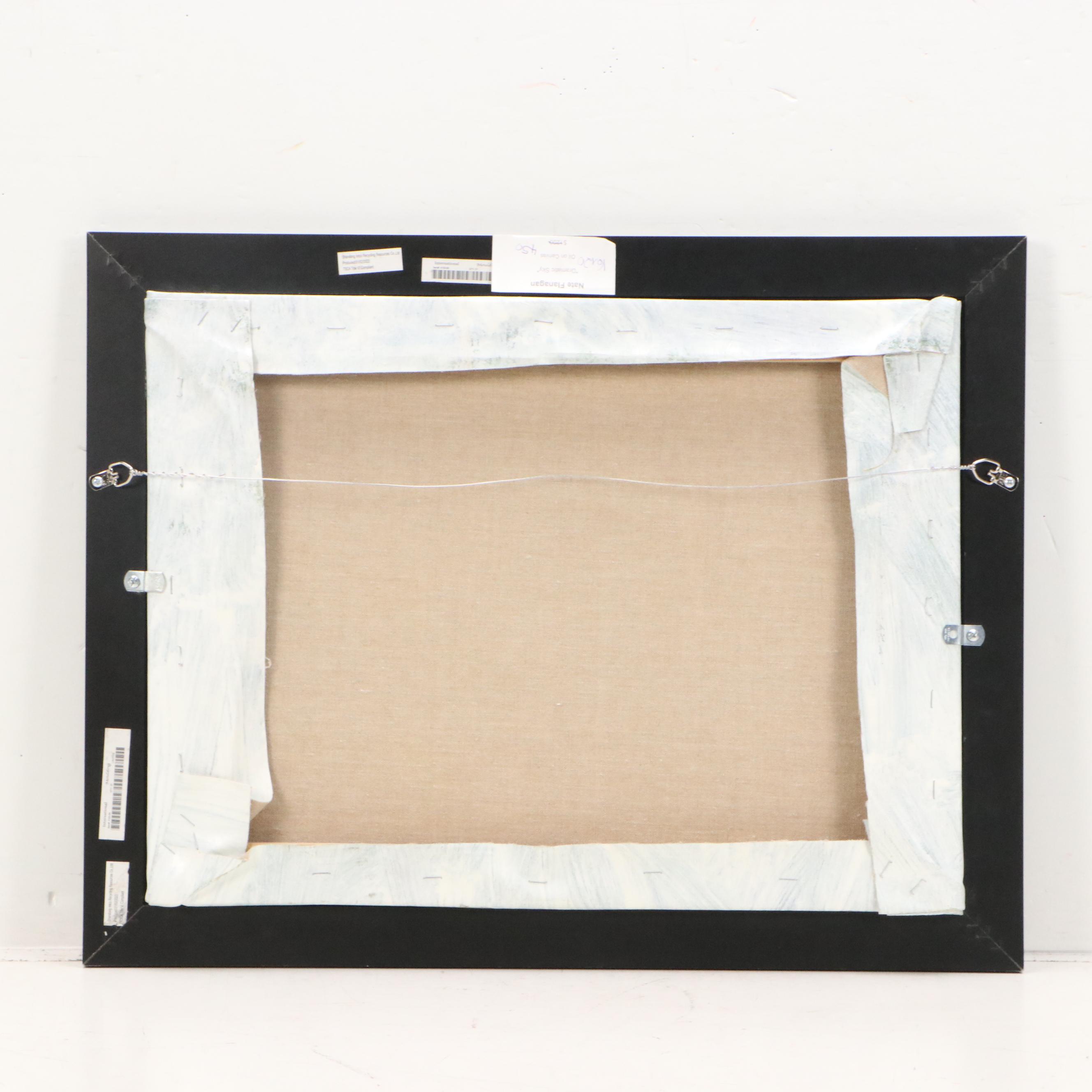 Nate Flanagan Landscape Oil Painting with Sparse Trees "Dramatic Sky"