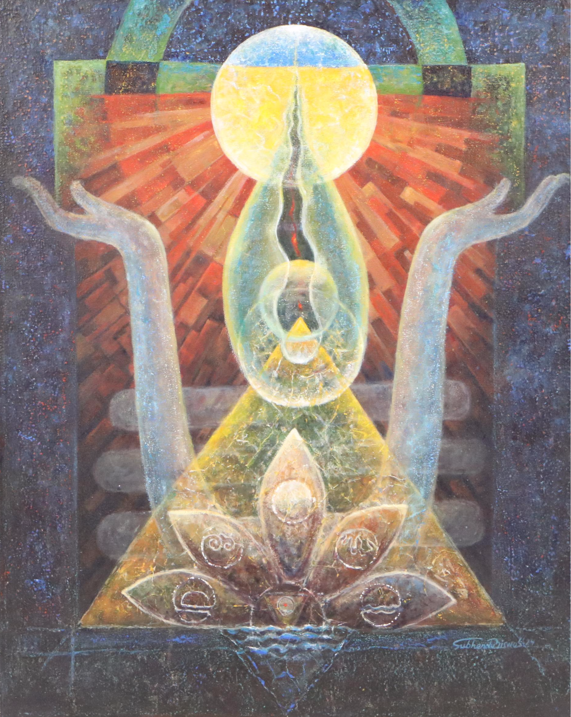 Subhendu Biswas Acrylic Painting "Play of Power," 21st Century