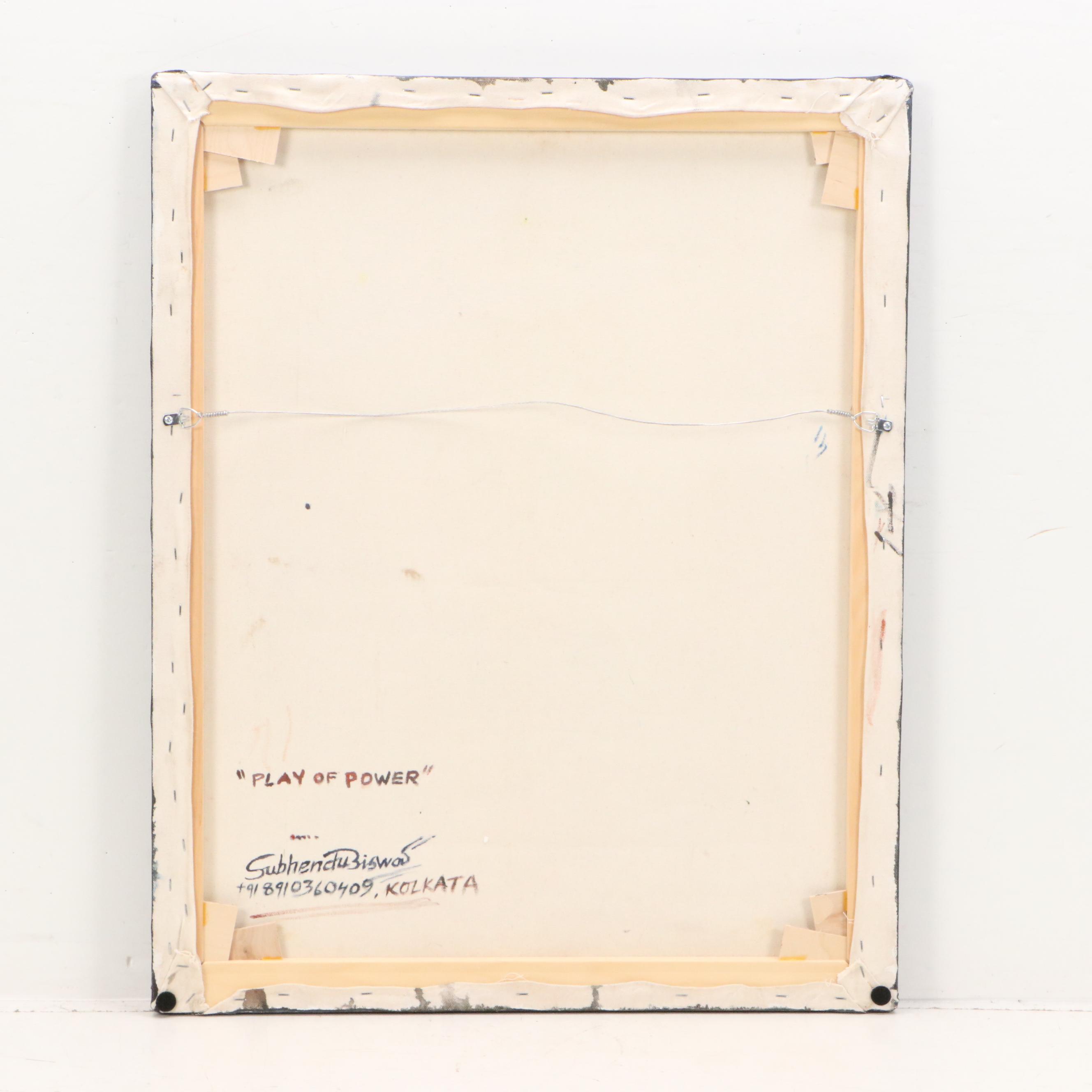 Subhendu Biswas Acrylic Painting "Play of Power," 21st Century