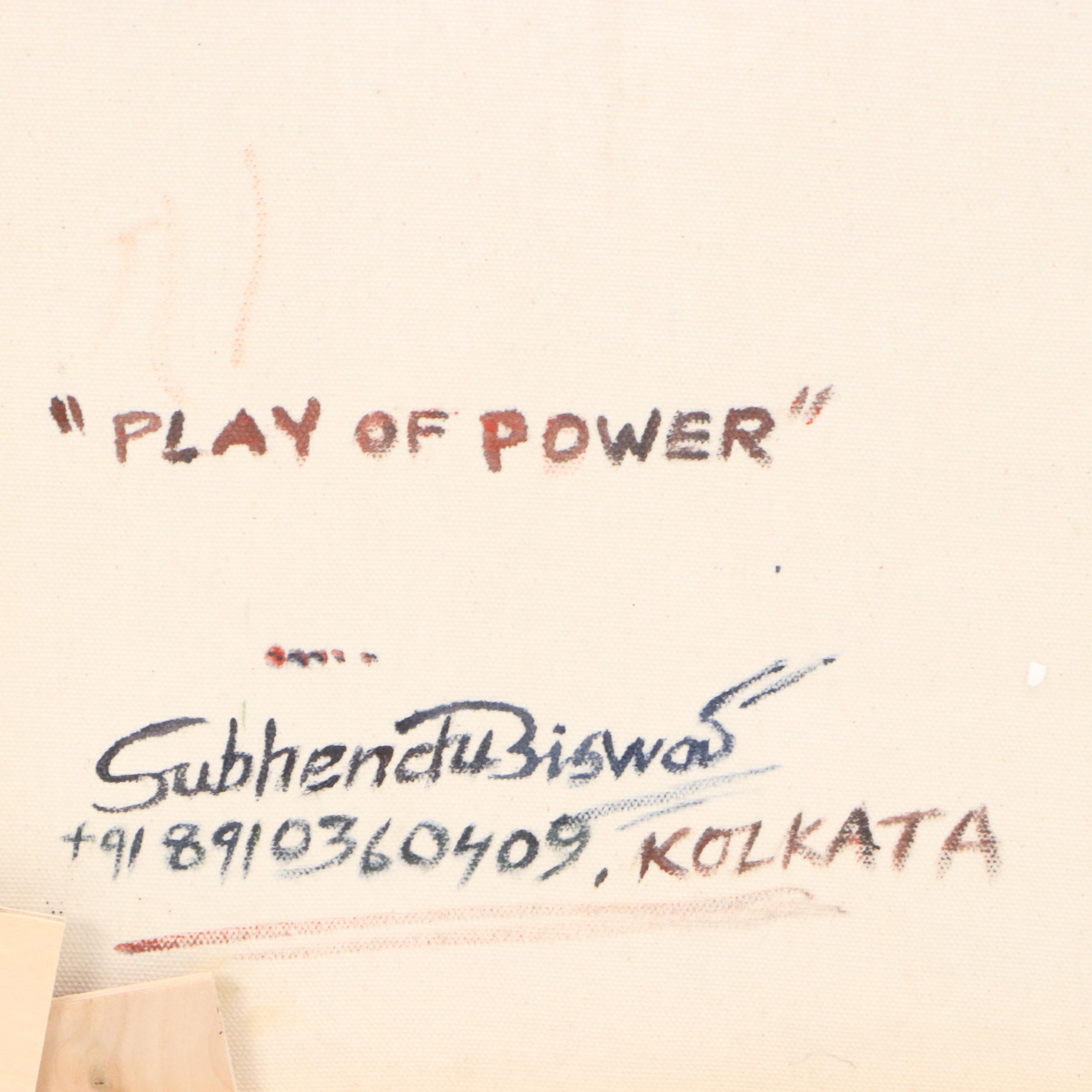 Subhendu Biswas Acrylic Painting "Play of Power," 21st Century