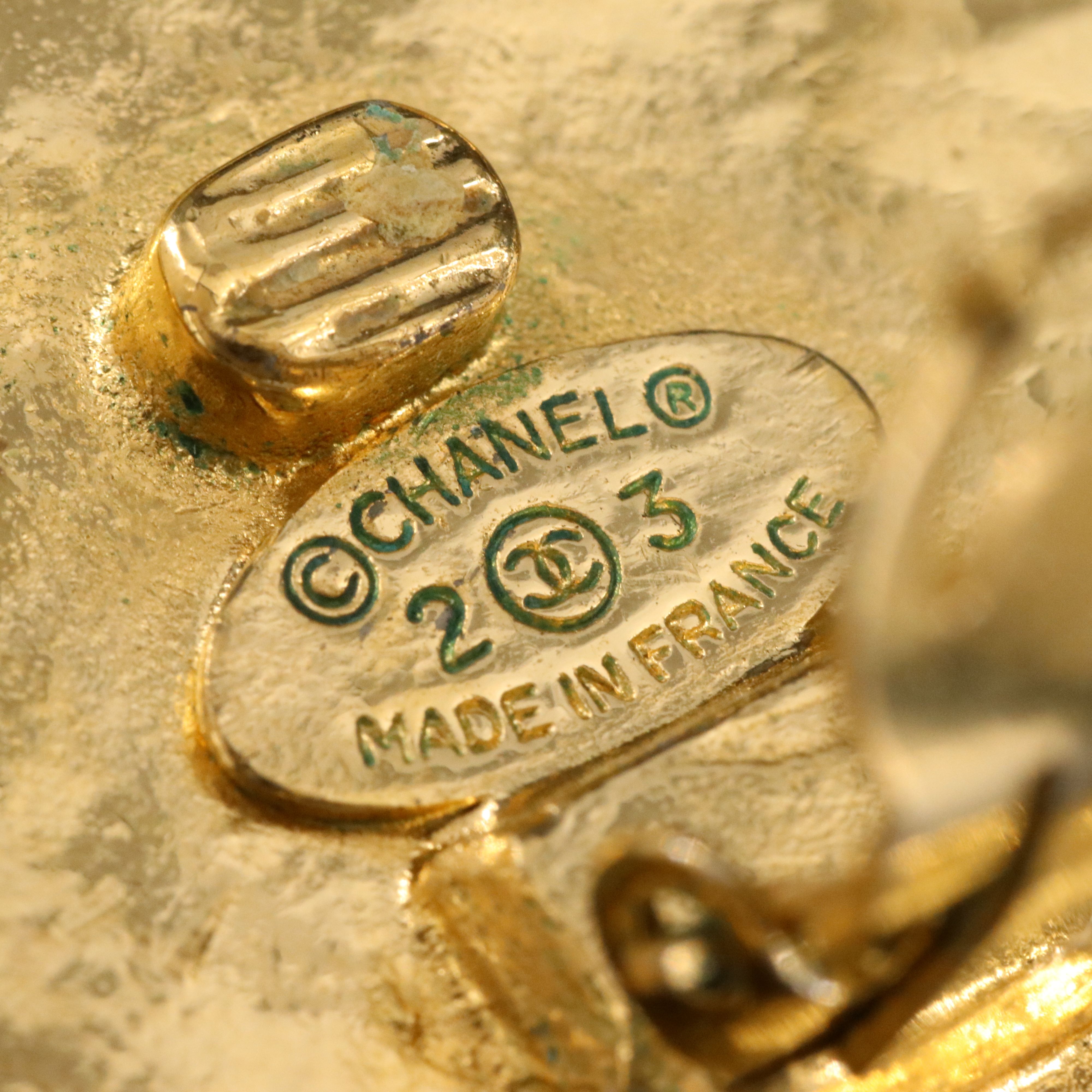 Chanel CC Disc Clip Earrings 1983