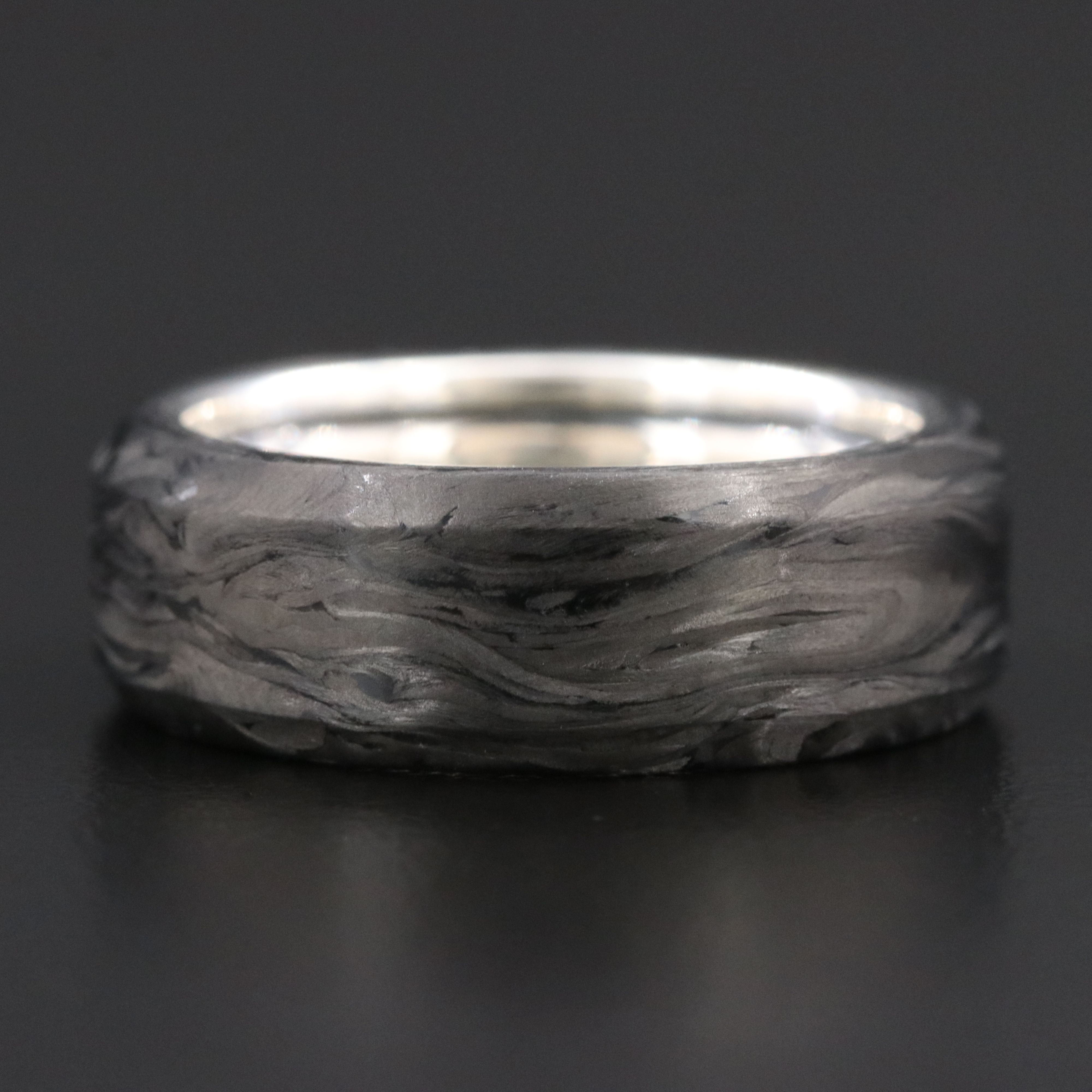 David Yurman Streamline Sterling Forged Carbon Beveled Band