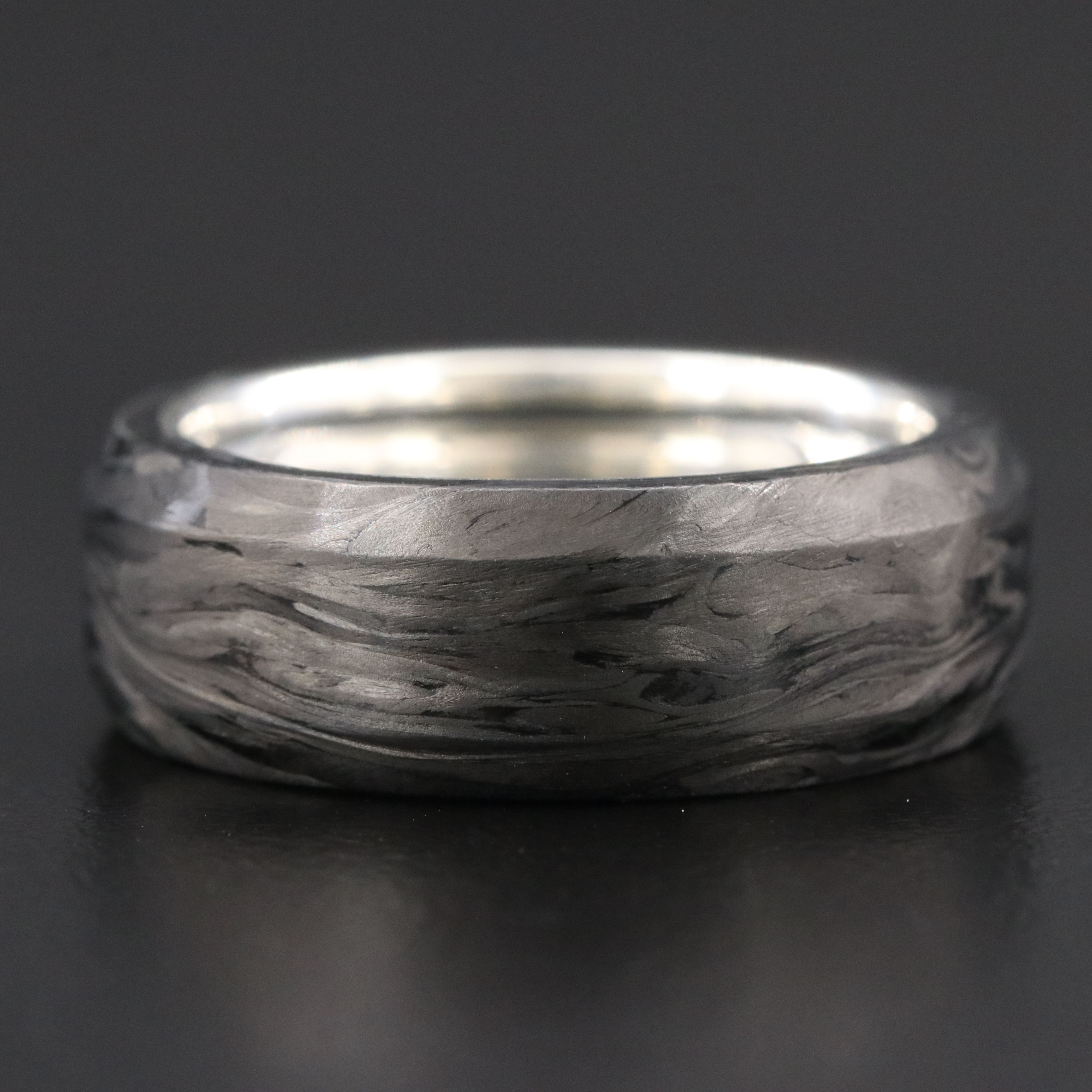 David Yurman Streamline Sterling Forged Carbon Beveled Band