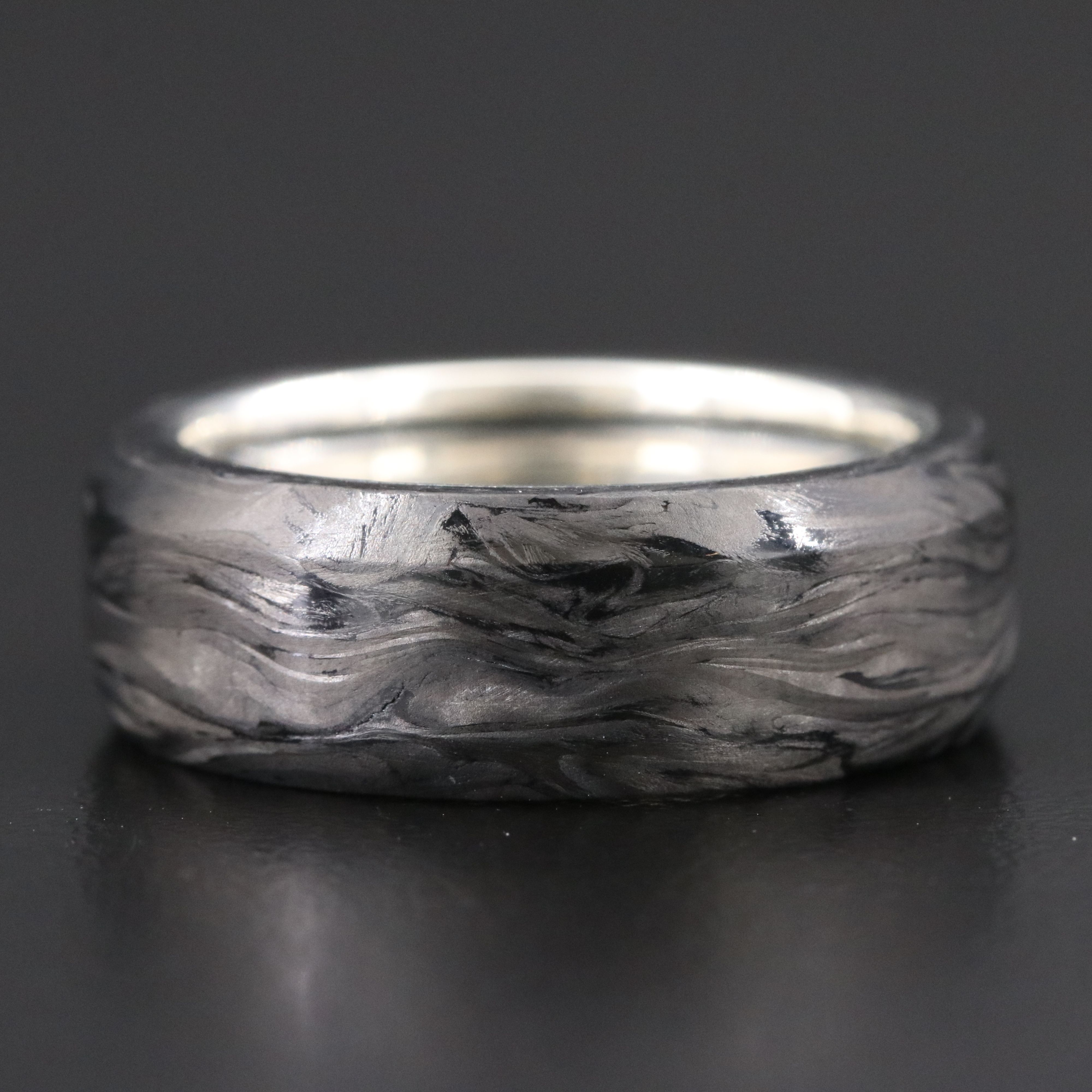 David Yurman Streamline Sterling Forged Carbon Beveled Band