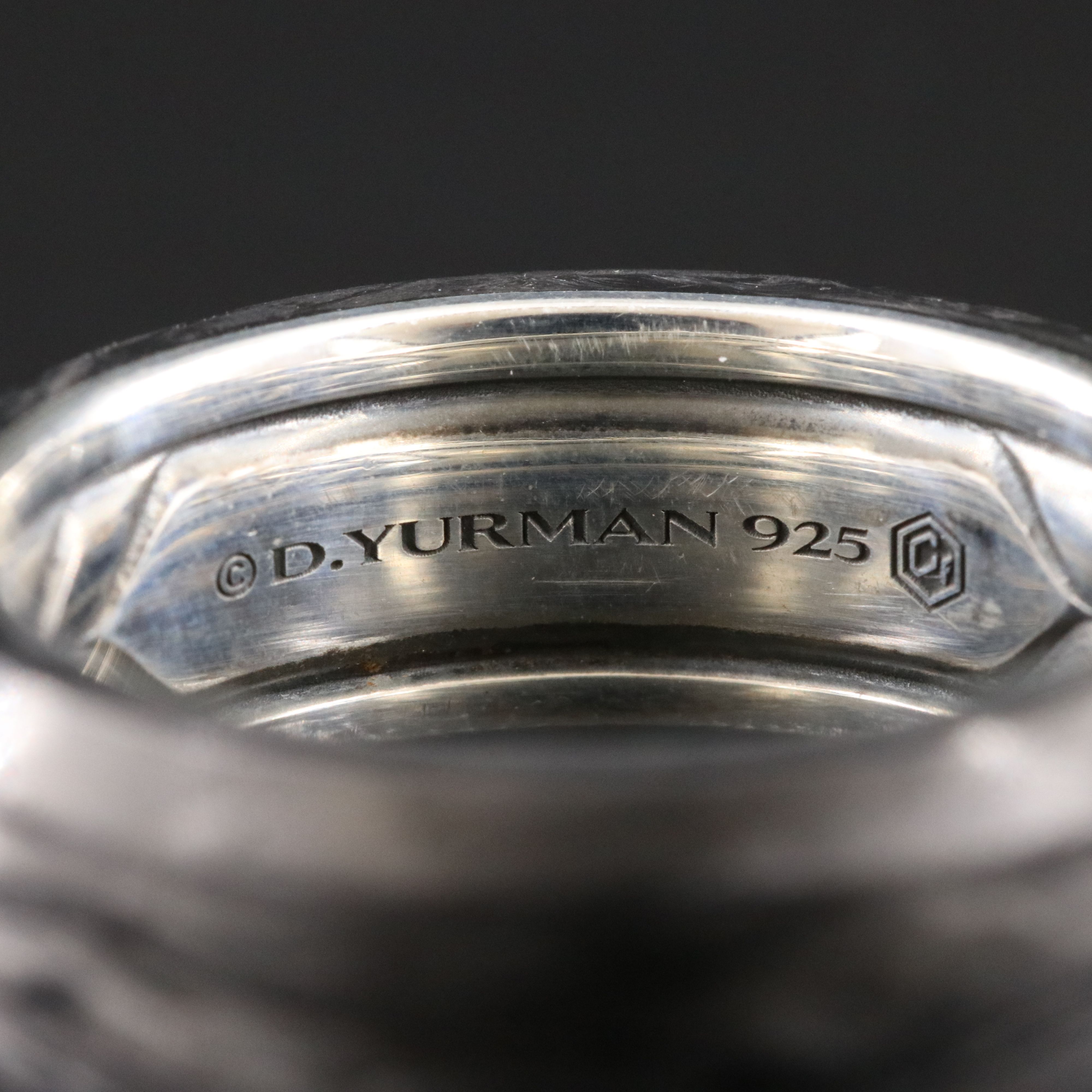 David Yurman Streamline Sterling Forged Carbon Beveled Band