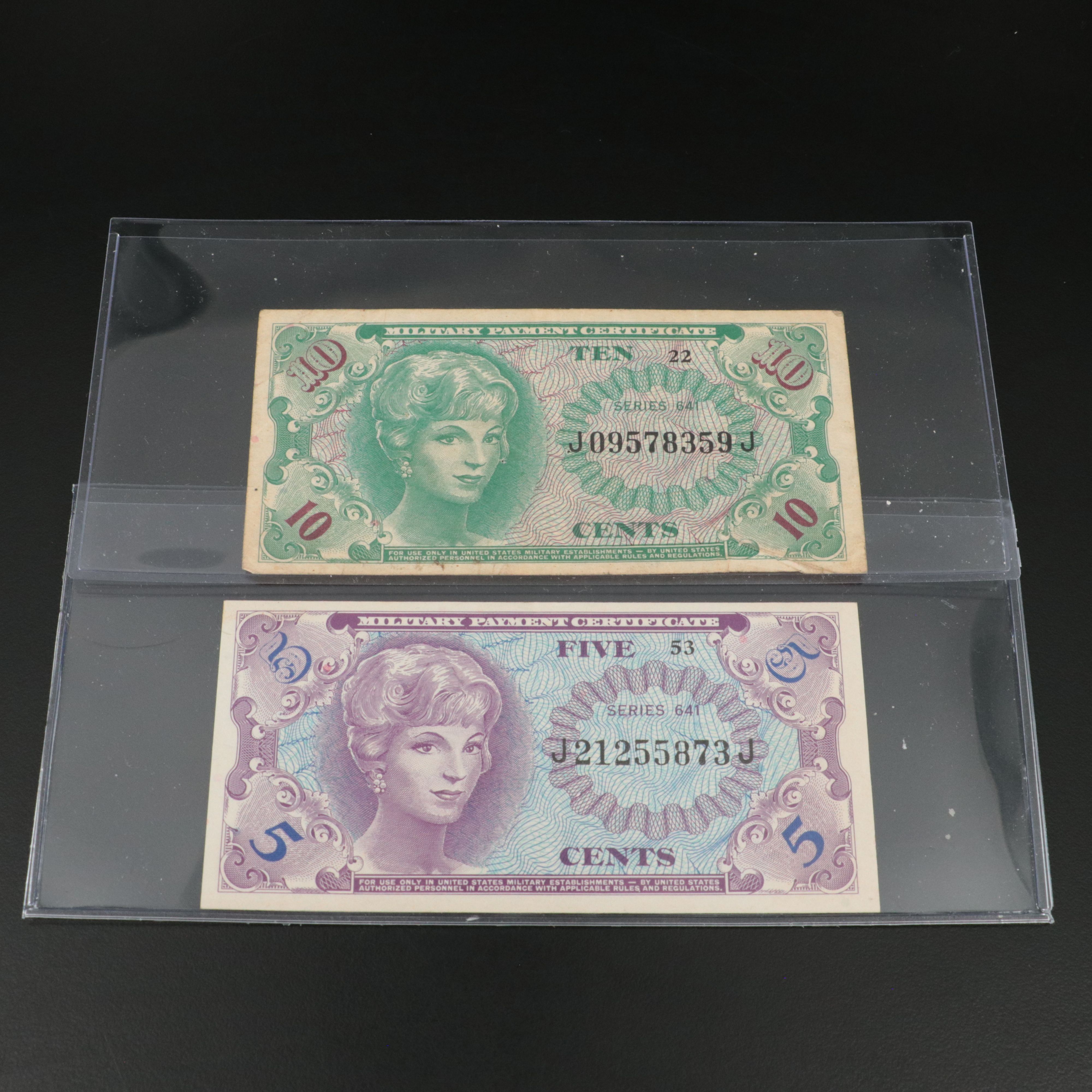 Collection of Six Military Payment Certificates