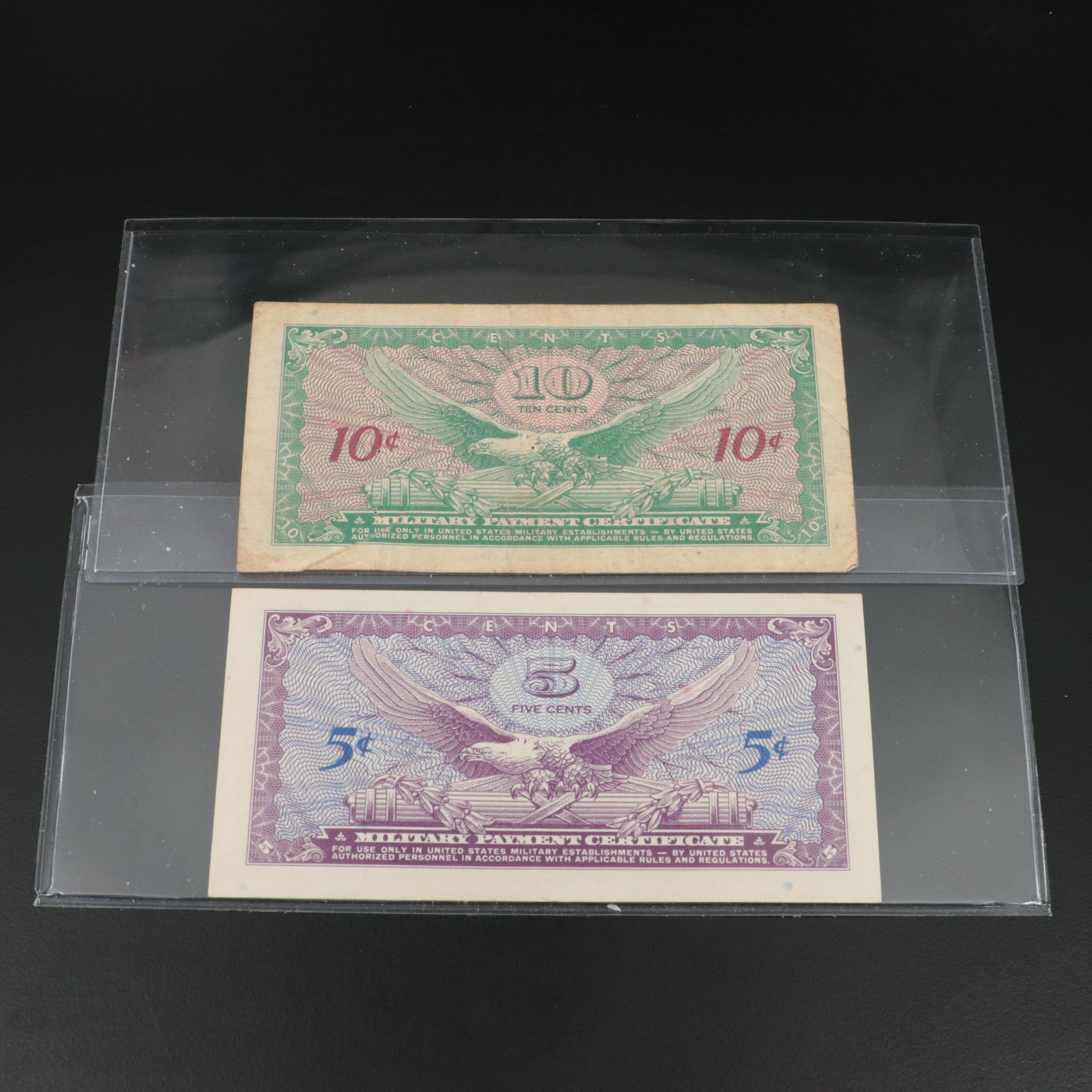 Collection of Six Military Payment Certificates