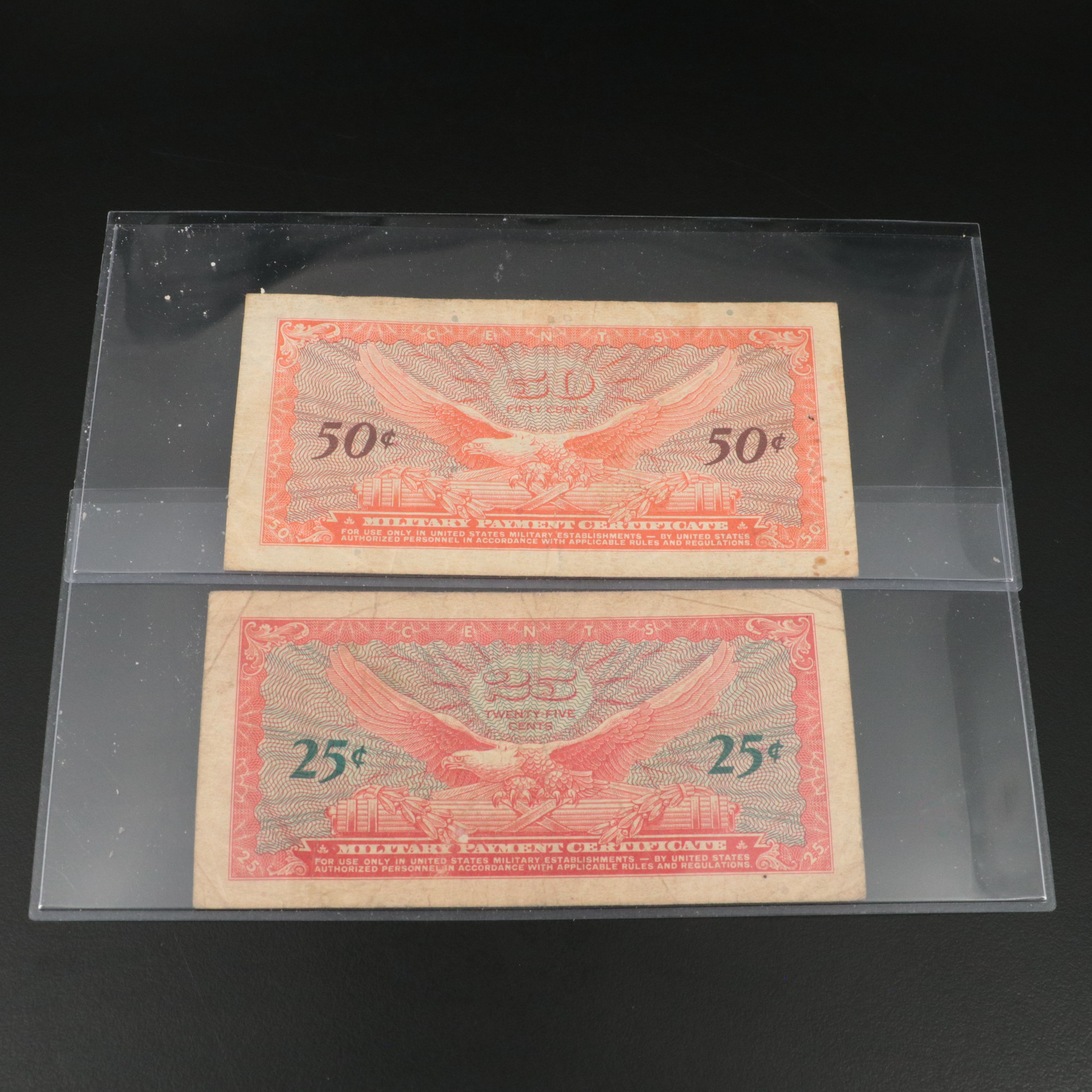 Collection of Six Military Payment Certificates