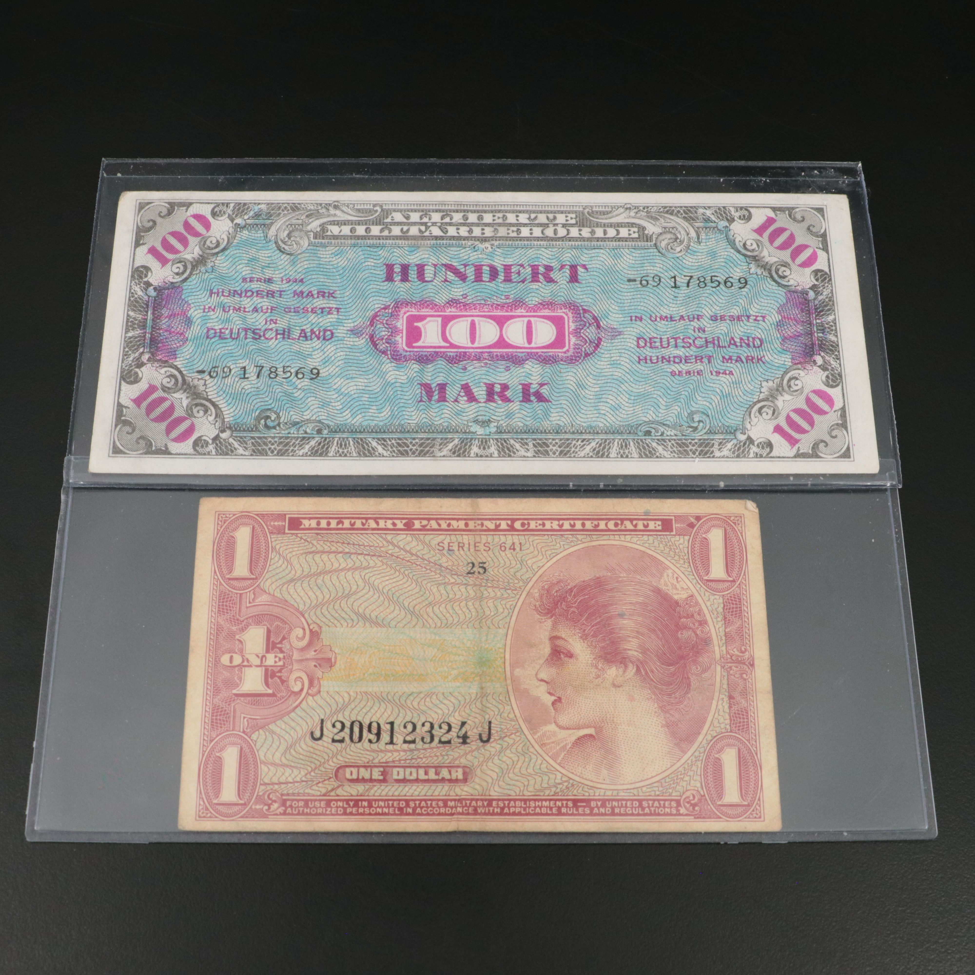 Collection of Six Military Payment Certificates