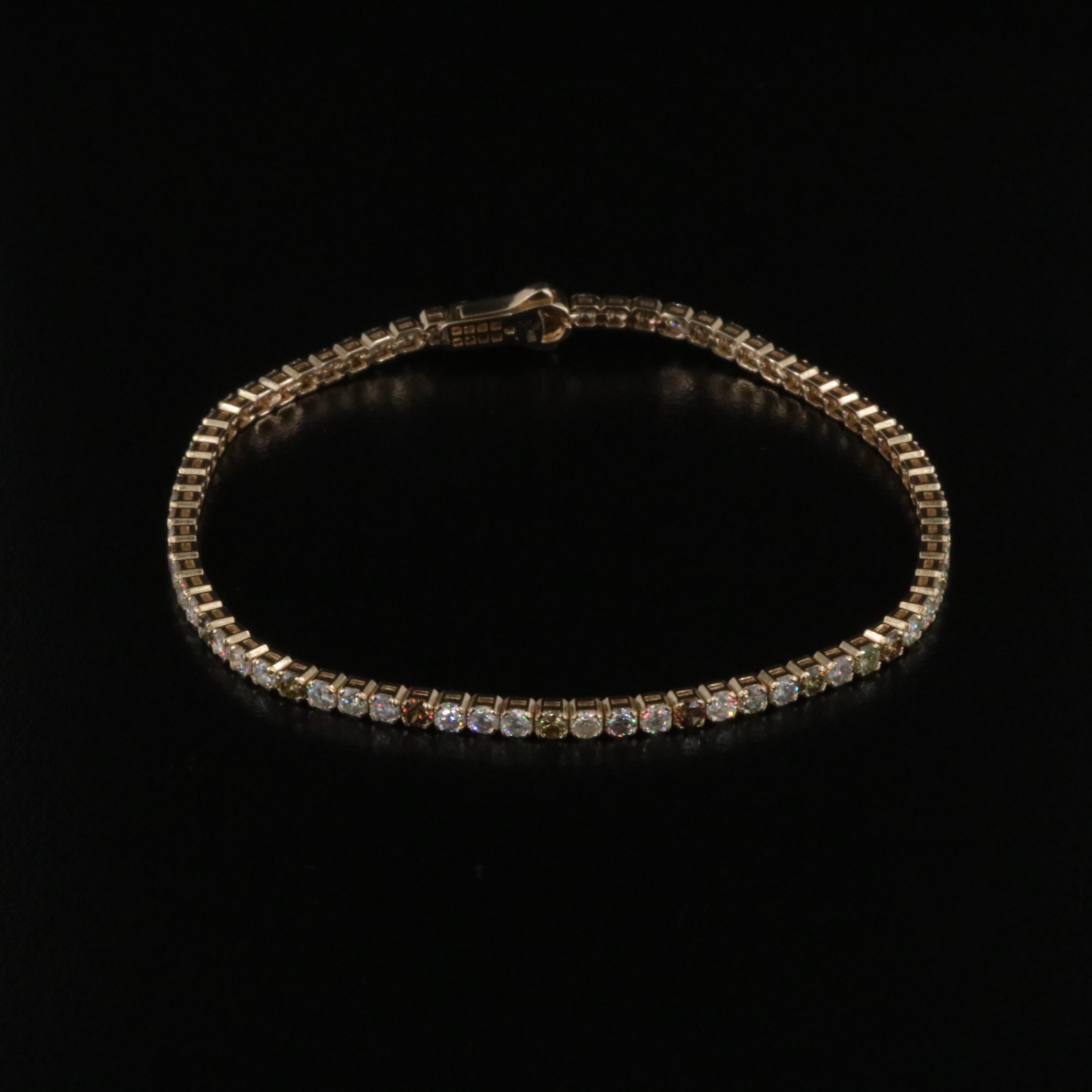 14K 4.00 CTW Diamond Line Bracelet with IGI Jewelry Report