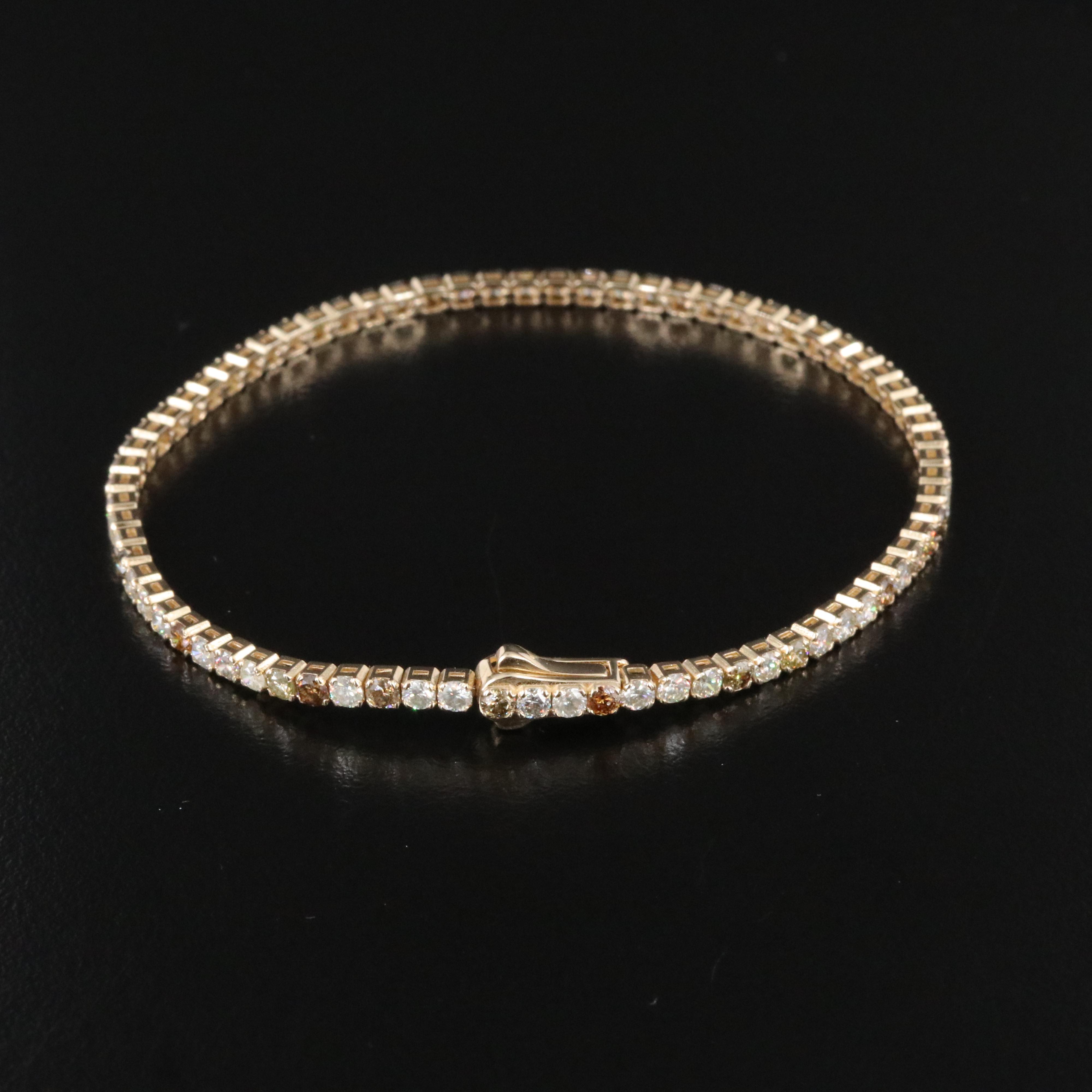 14K 4.00 CTW Diamond Line Bracelet with IGI Jewelry Report