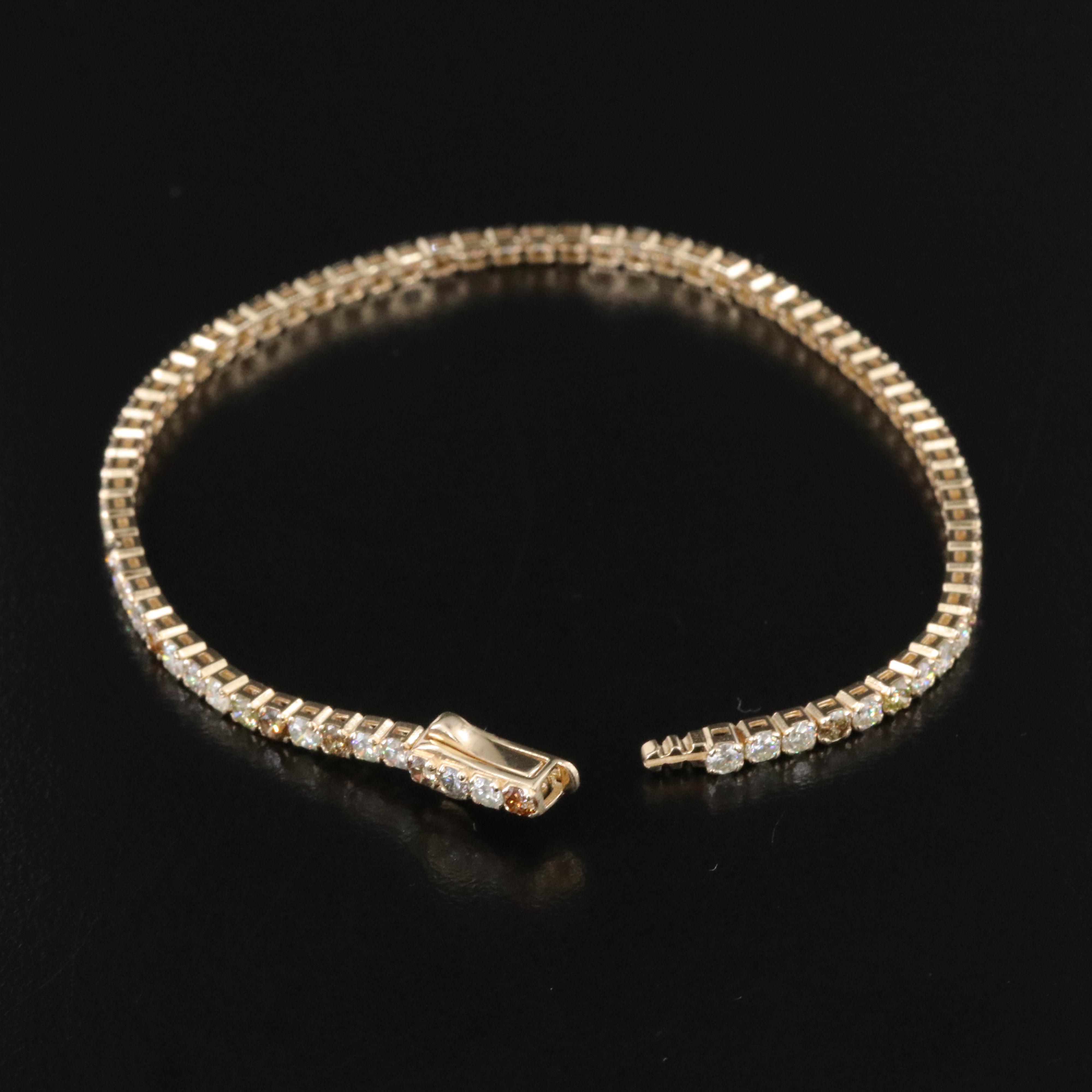 14K 4.00 CTW Diamond Line Bracelet with IGI Jewelry Report