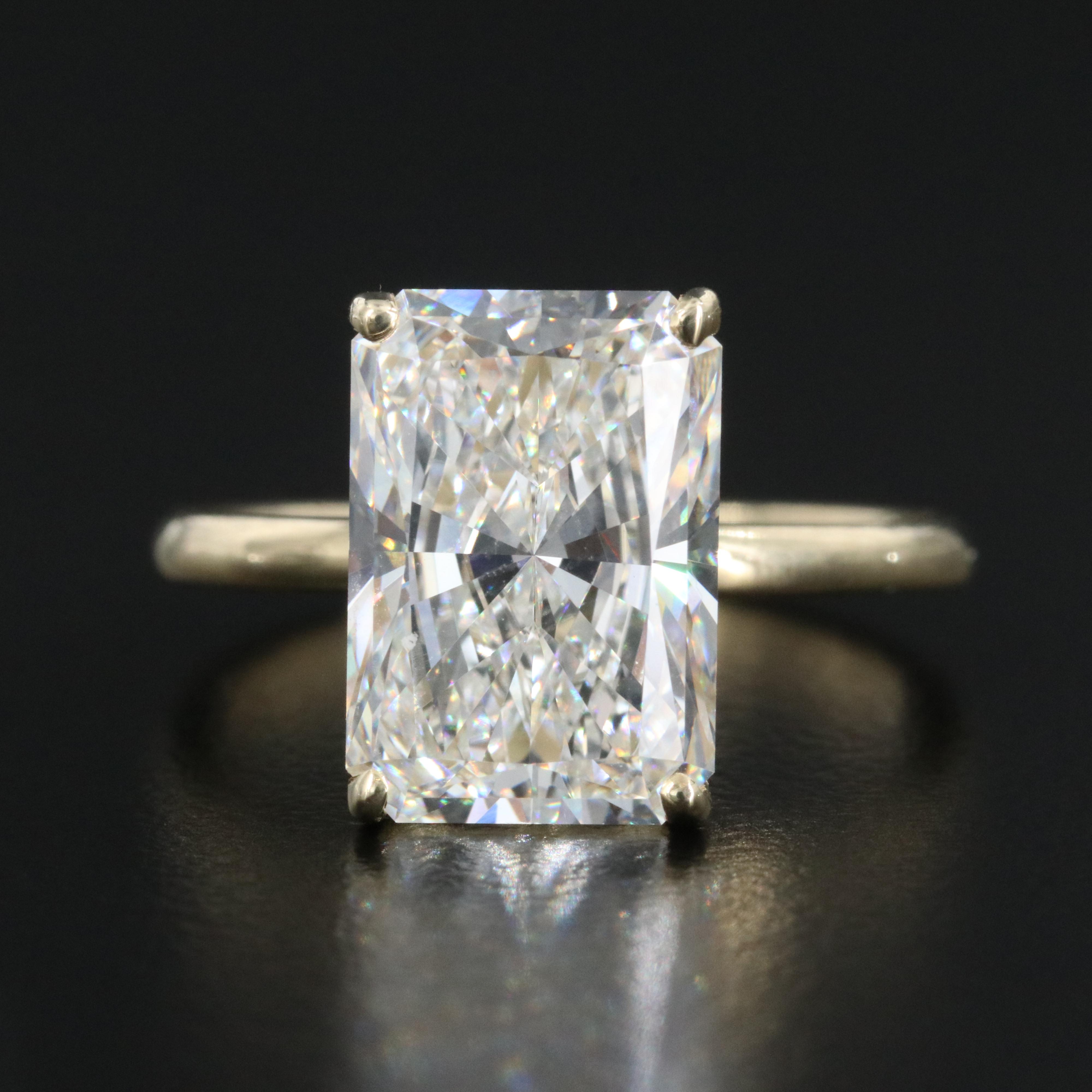 14K 5.07 CT Lab Grown Diamond Solitaire Ring with IGI Report