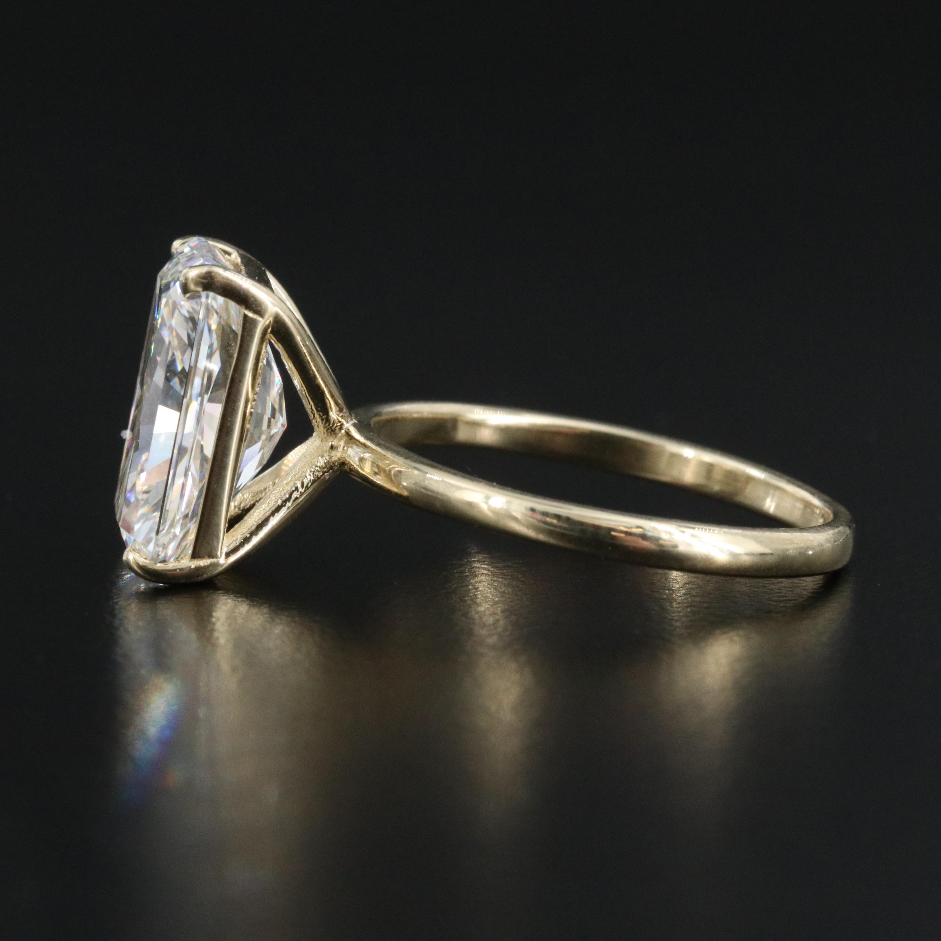 14K 5.07 CT Lab Grown Diamond Solitaire Ring with IGI Report