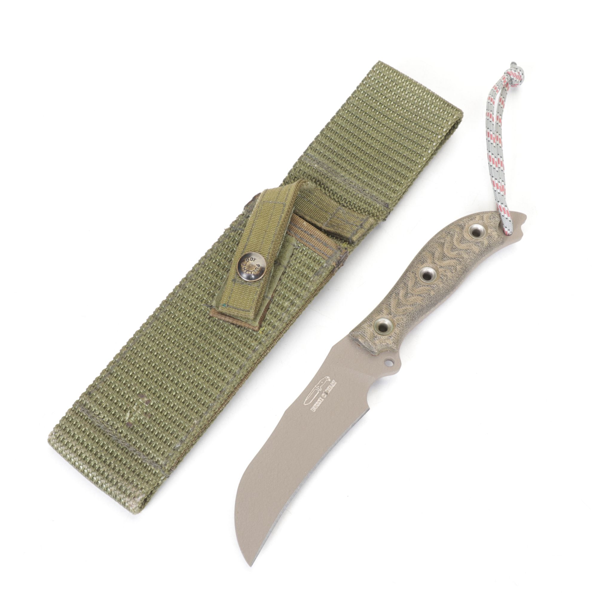 Busse Combat Fixed Blade Knife with Olive Scabbard