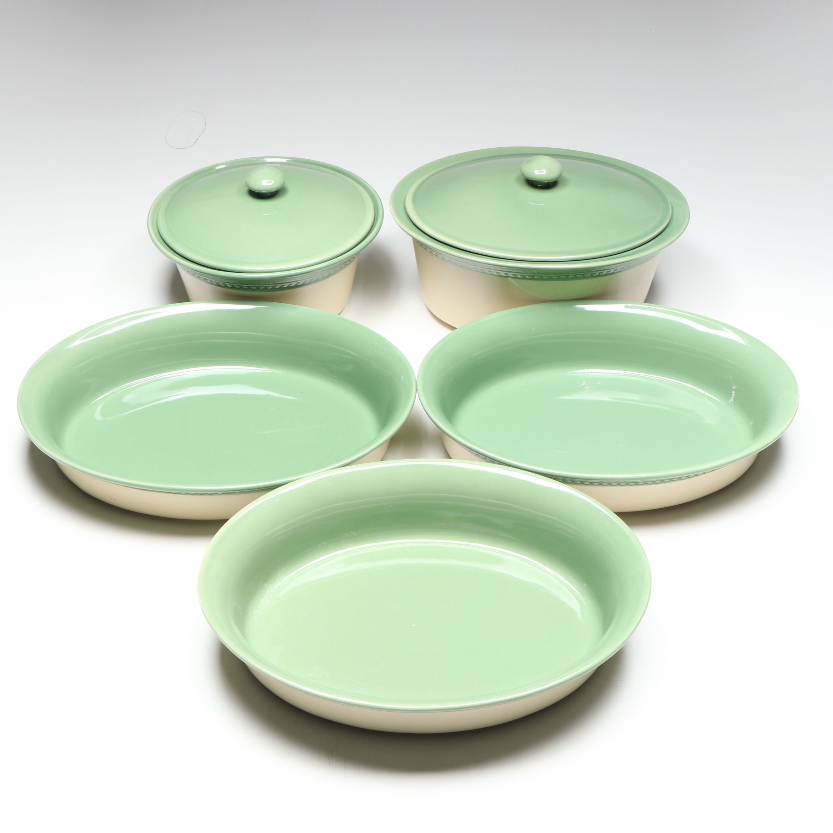 Paula Deen "Southern Gathering" Green Stoneware Casserole Dishes