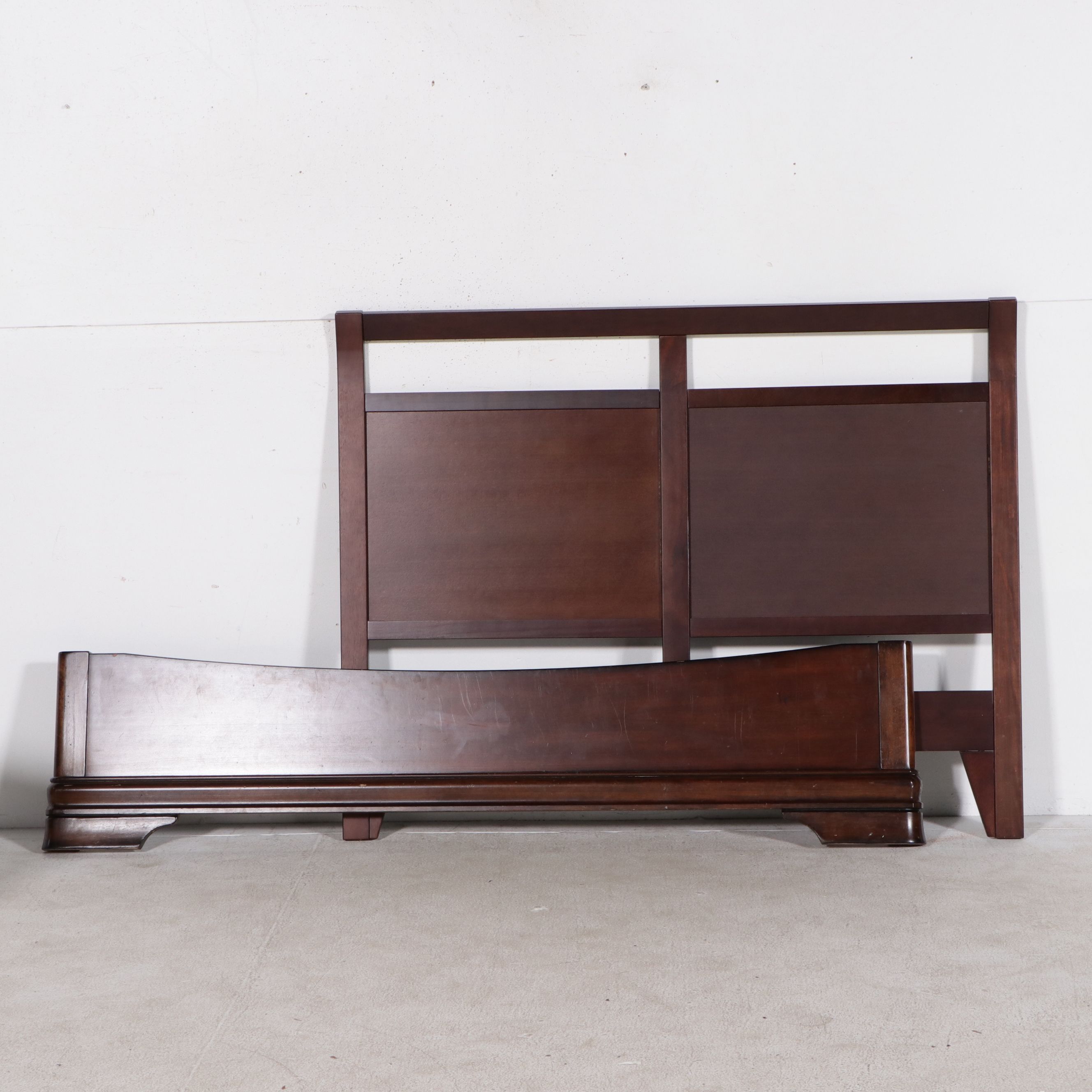 Havertys Queen Size Bed Frame and Illuminated Nightstand