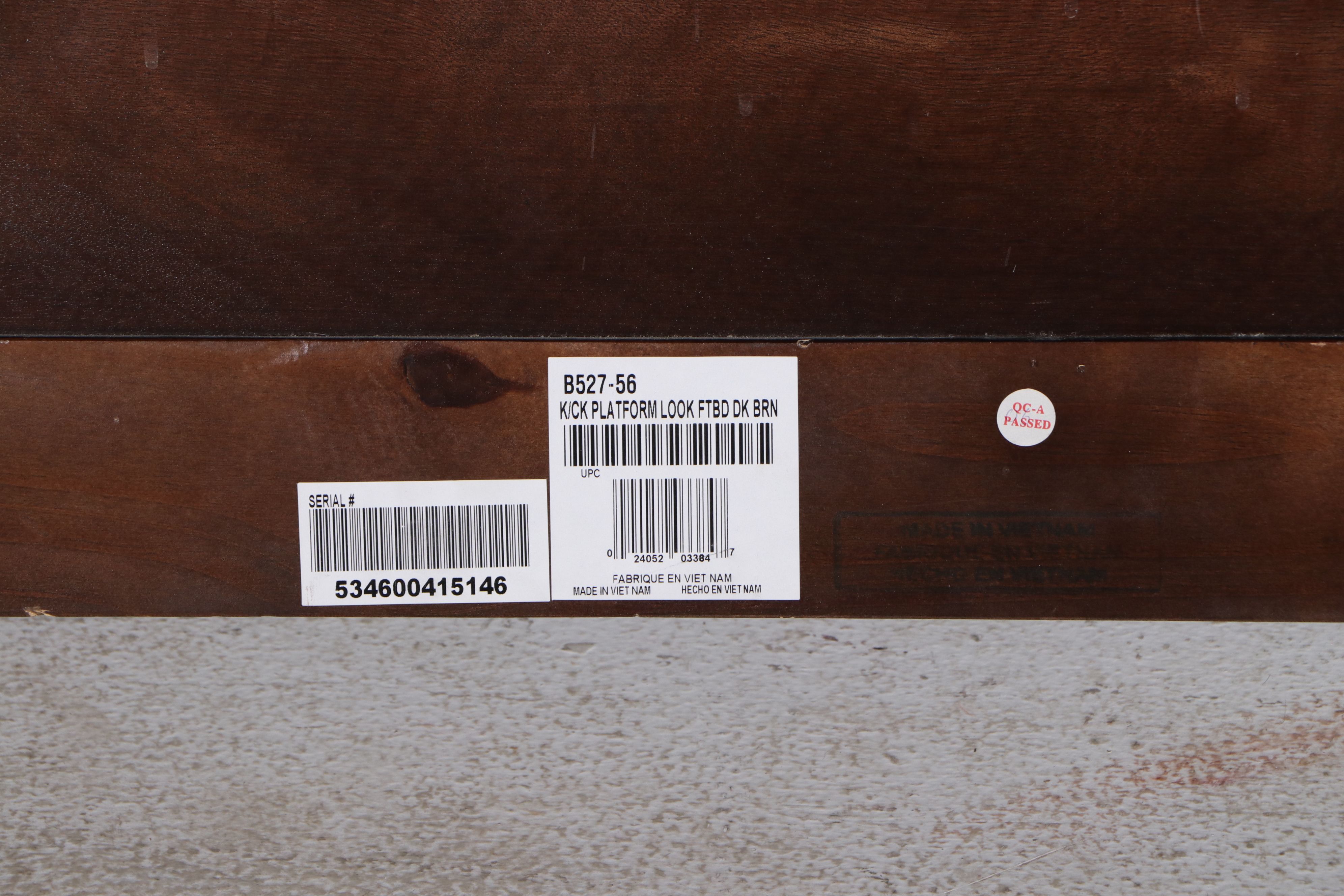 Havertys Queen Size Bed Frame and Illuminated Nightstand