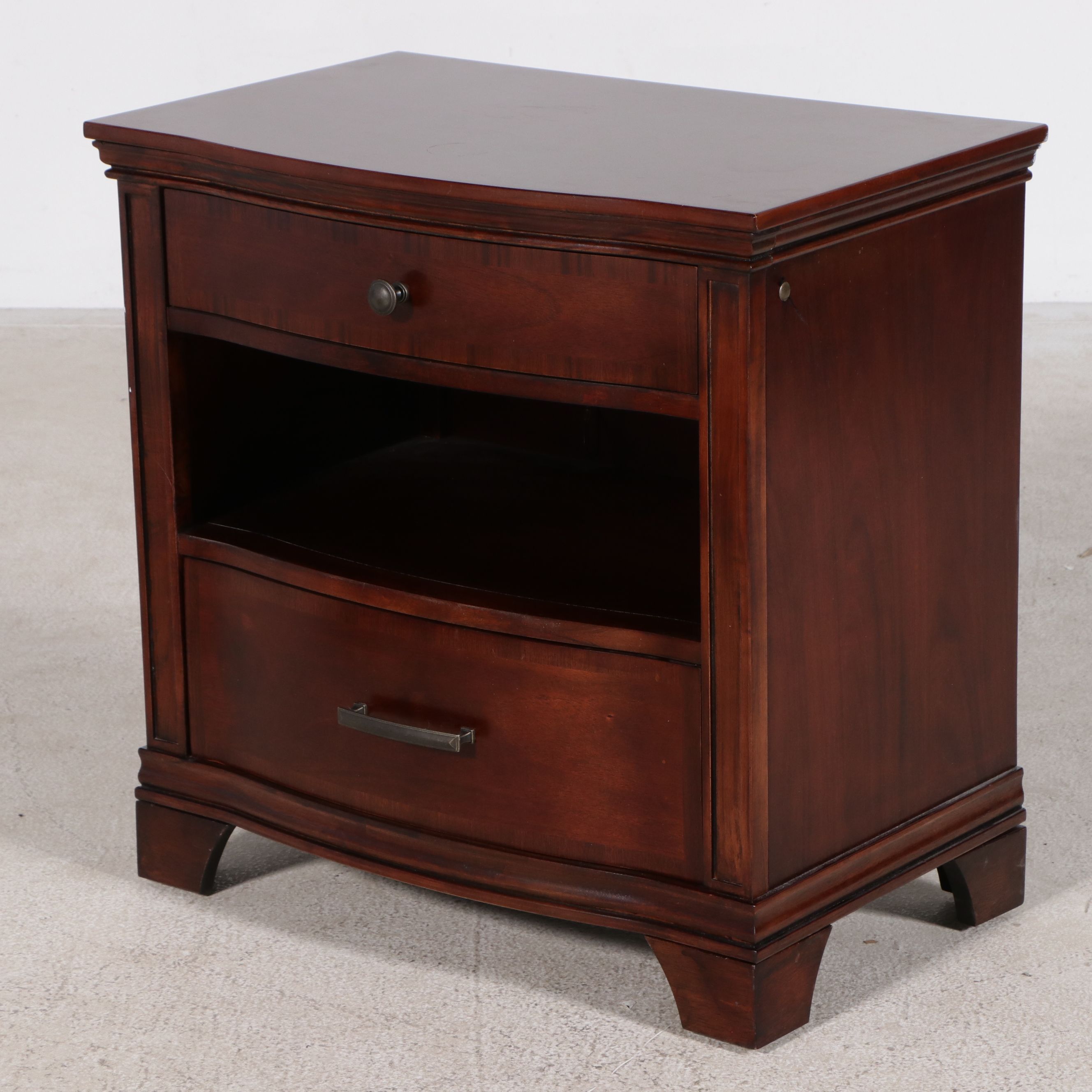 Havertys Queen Size Bed Frame and Illuminated Nightstand