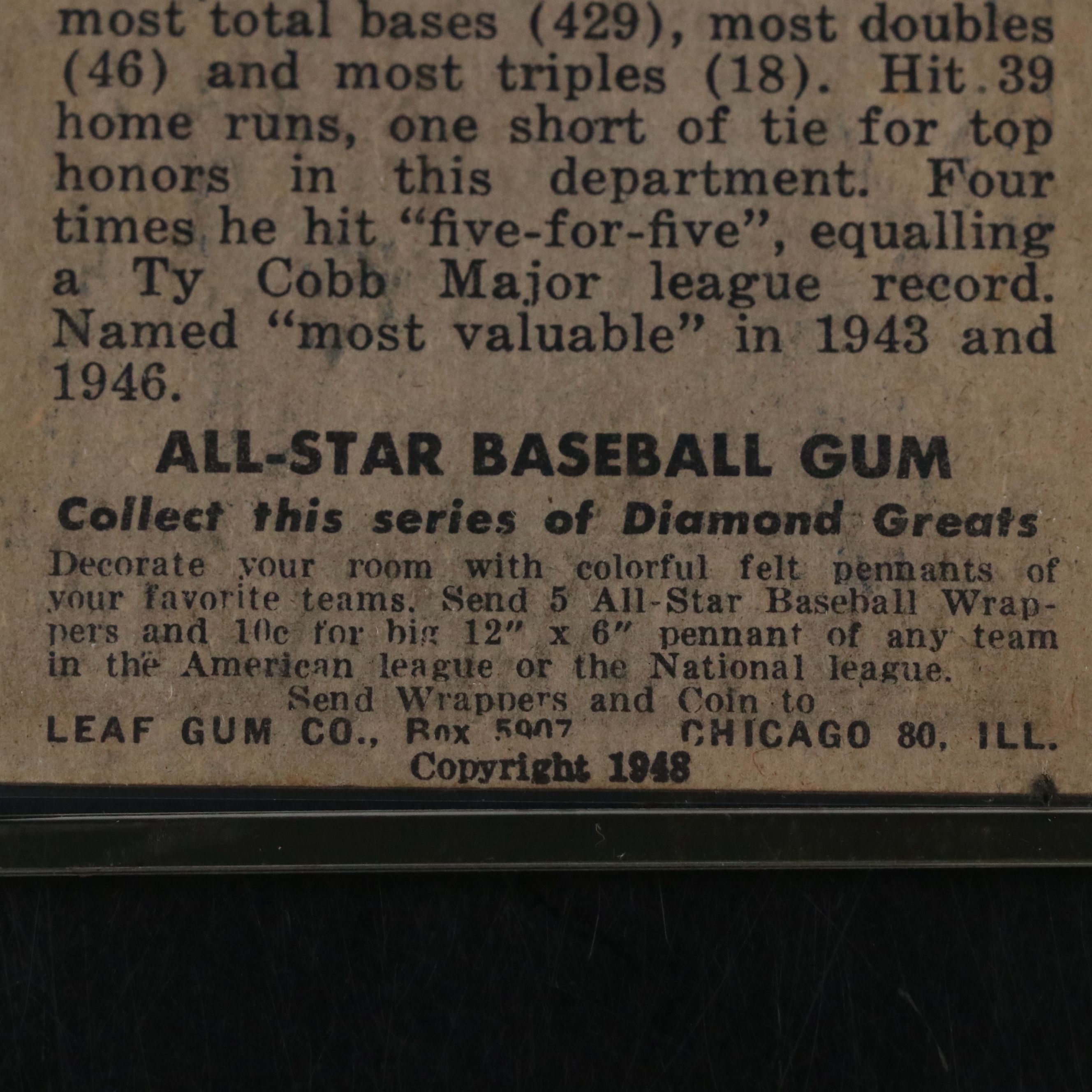 1948 Leaf Stan Musial St. Louis Cardinals Rookie Baseball Card