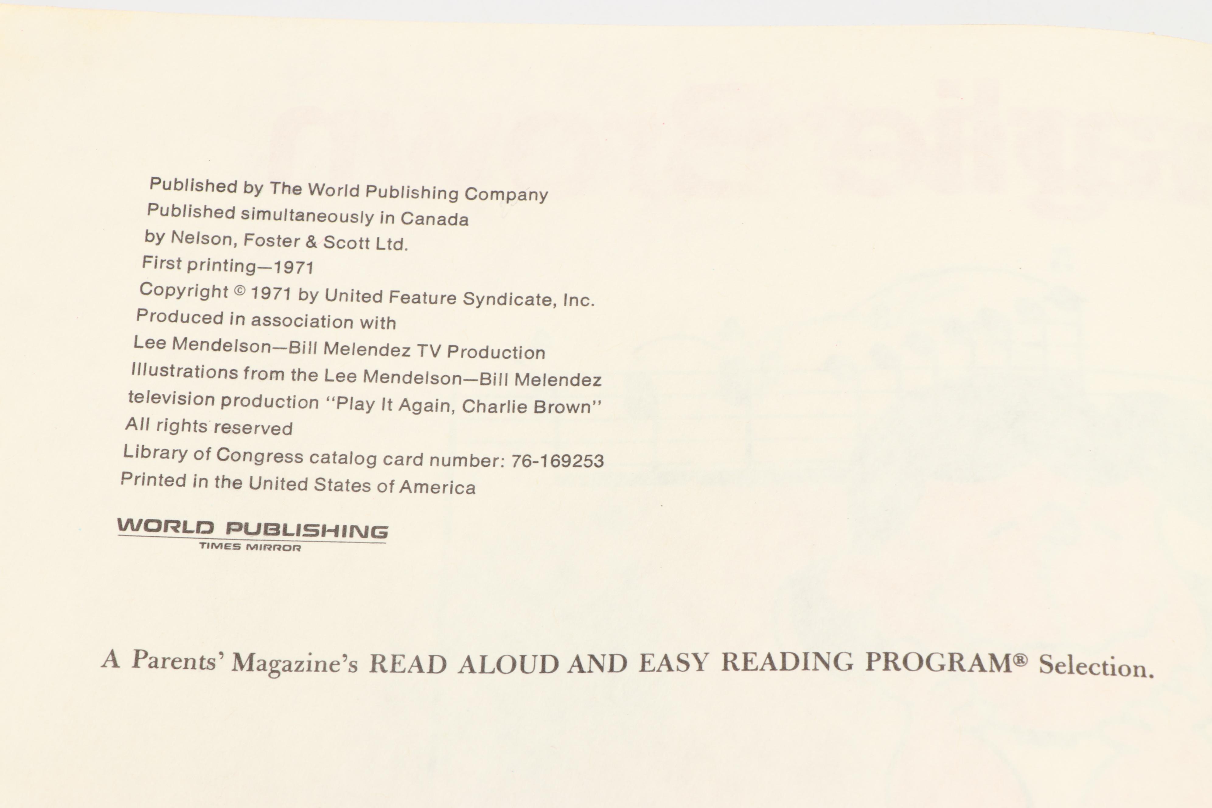 First Printing "Play it Again, Charlie Brown" by Charles M. Schulz, 1971