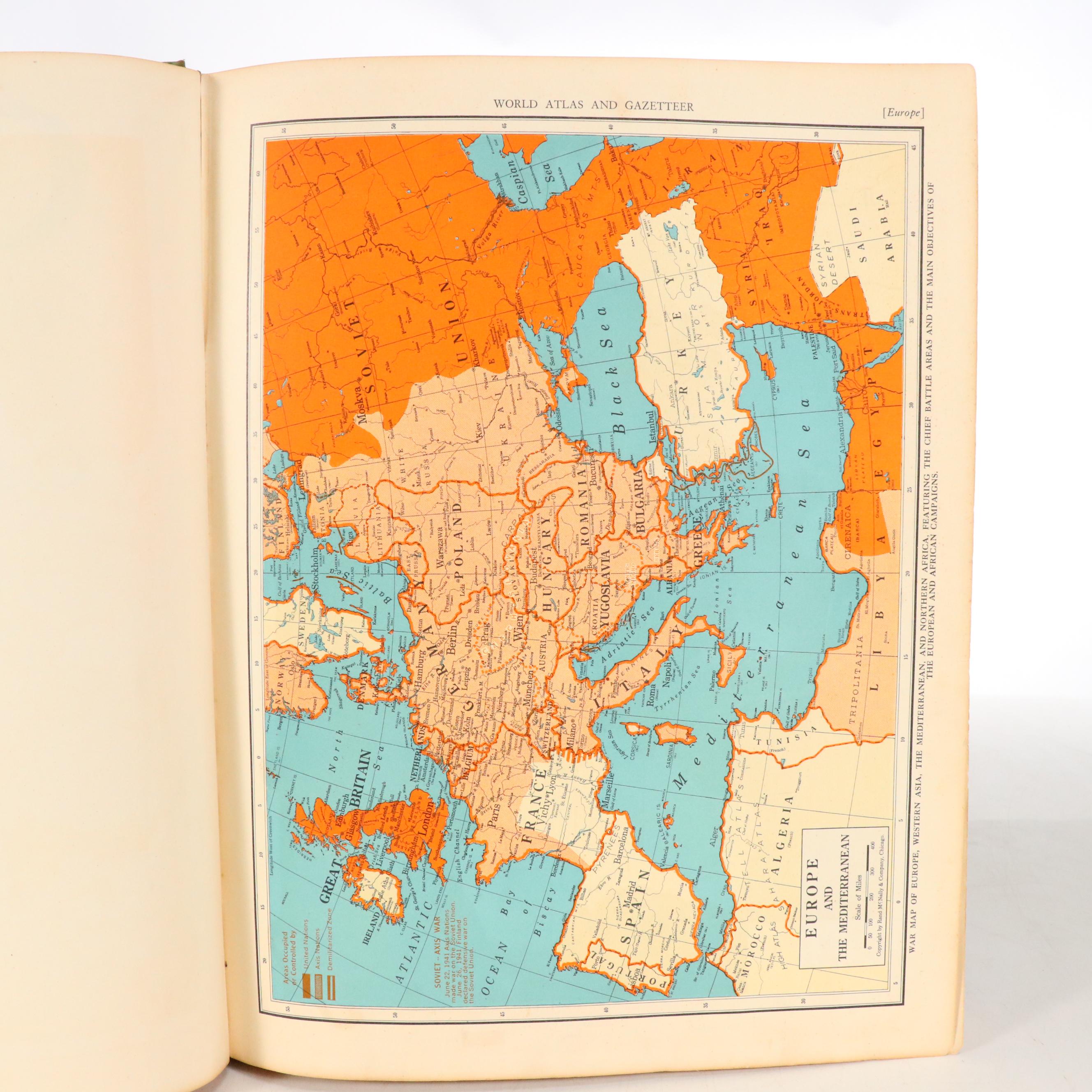 "Collier's World Atlas and Gazetteer," Mid-20th Century