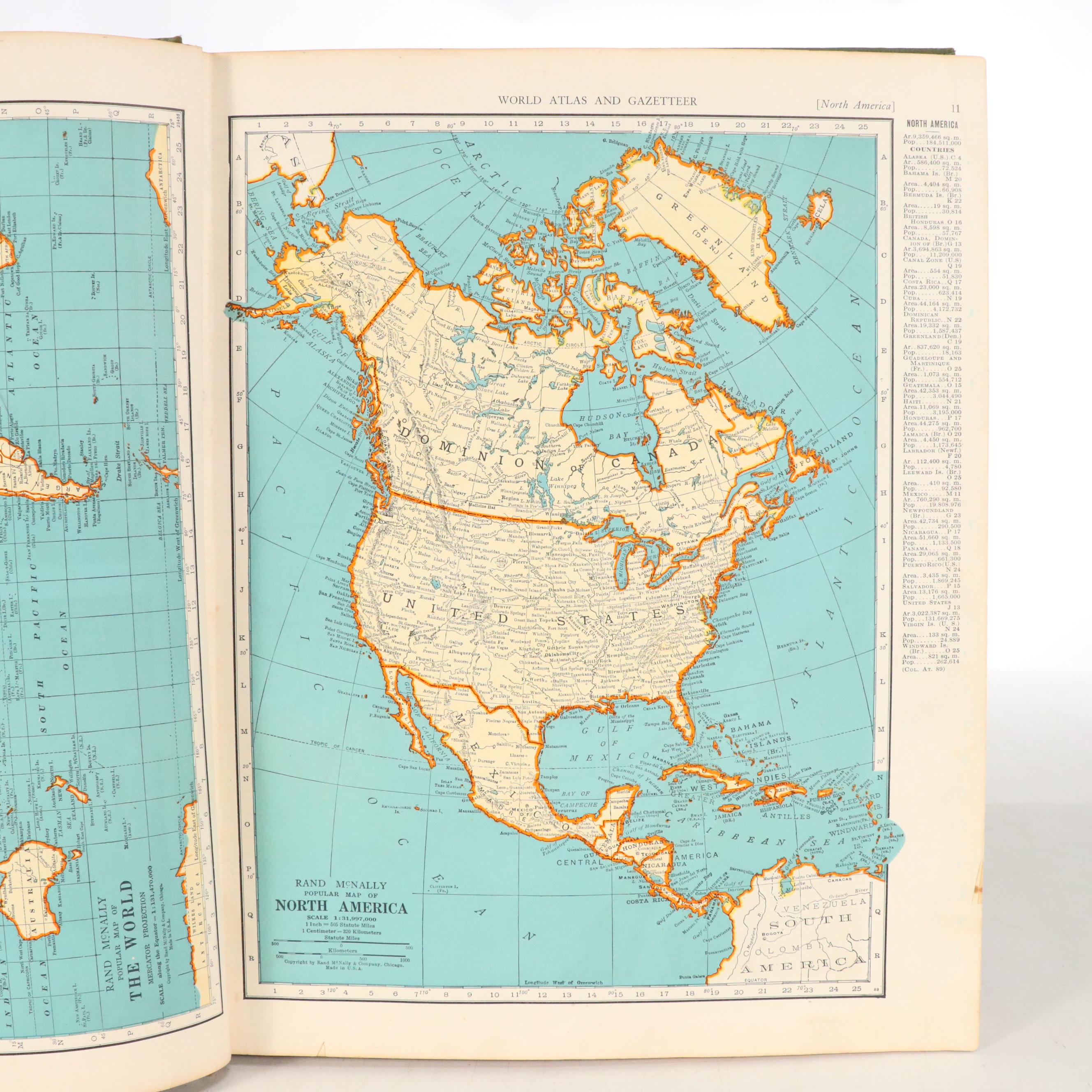 "Collier's World Atlas and Gazetteer," Mid-20th Century