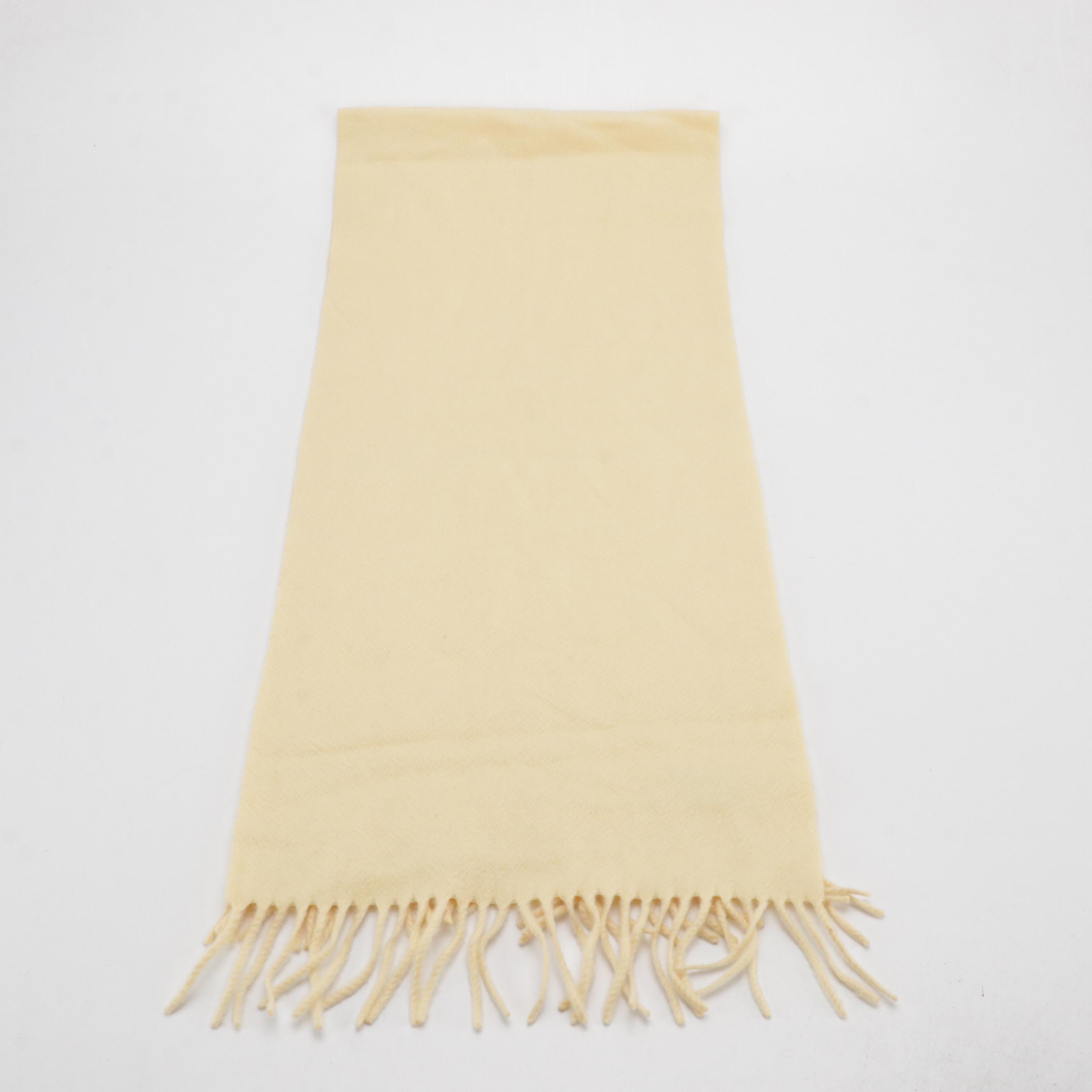 Loro Piana Butter Yellow Cashmere Fringe Scarf