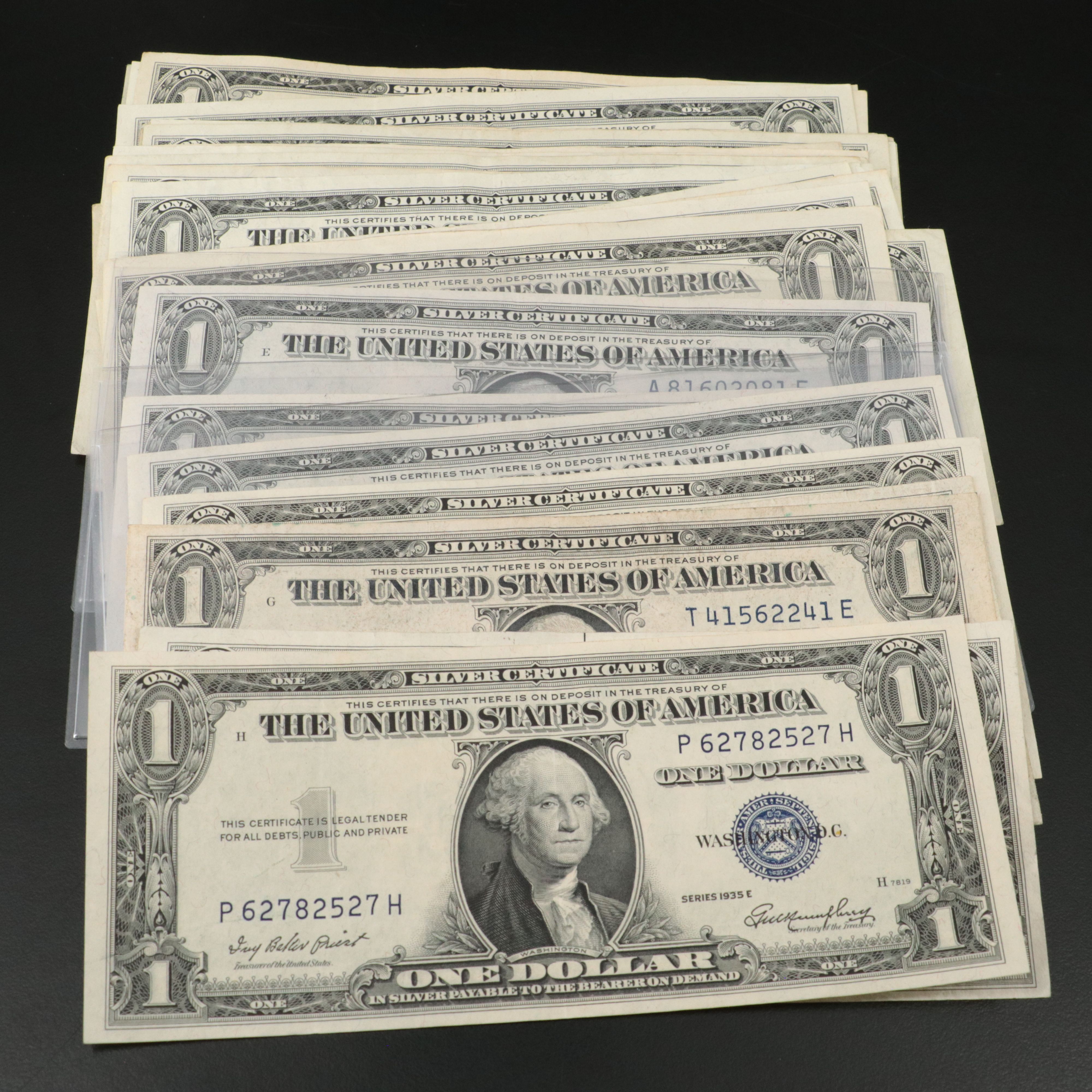 Thirty Assorted One Dollar Silver Certificates
