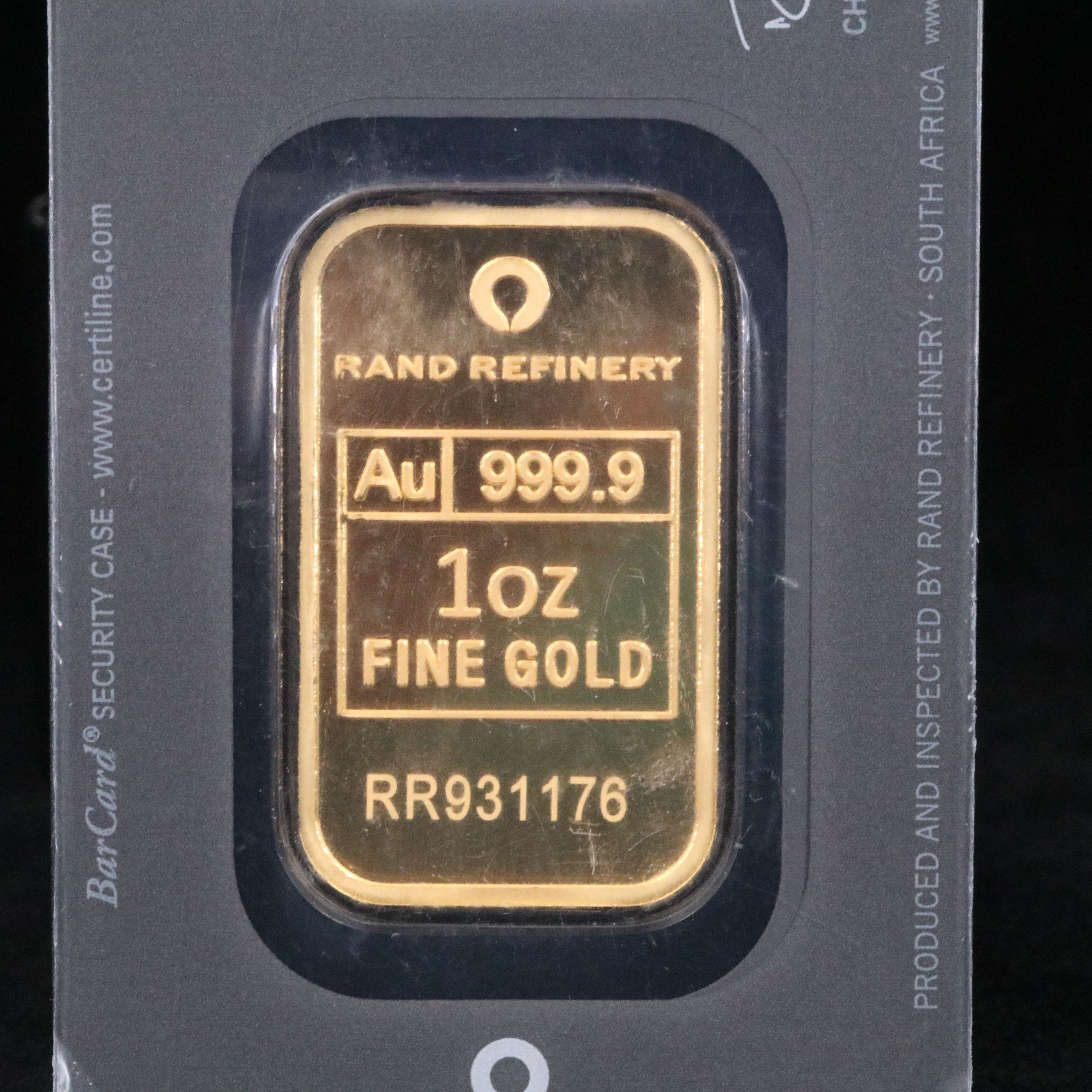 Rand Refinery One Troy Ounce .9999 Fine Gold Bar