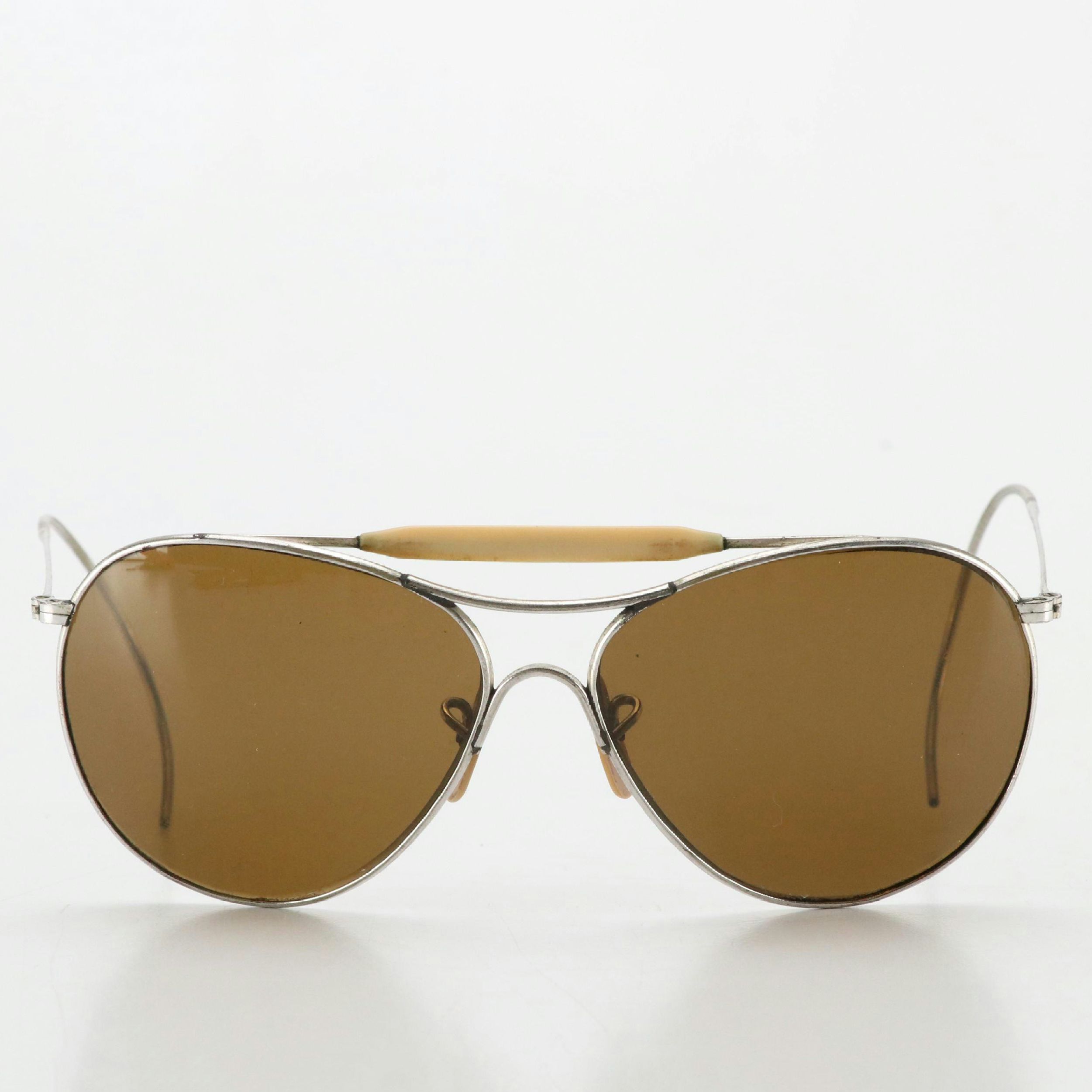 WWII Era Aviator Air Force Style Prescription Sunglasses with Case