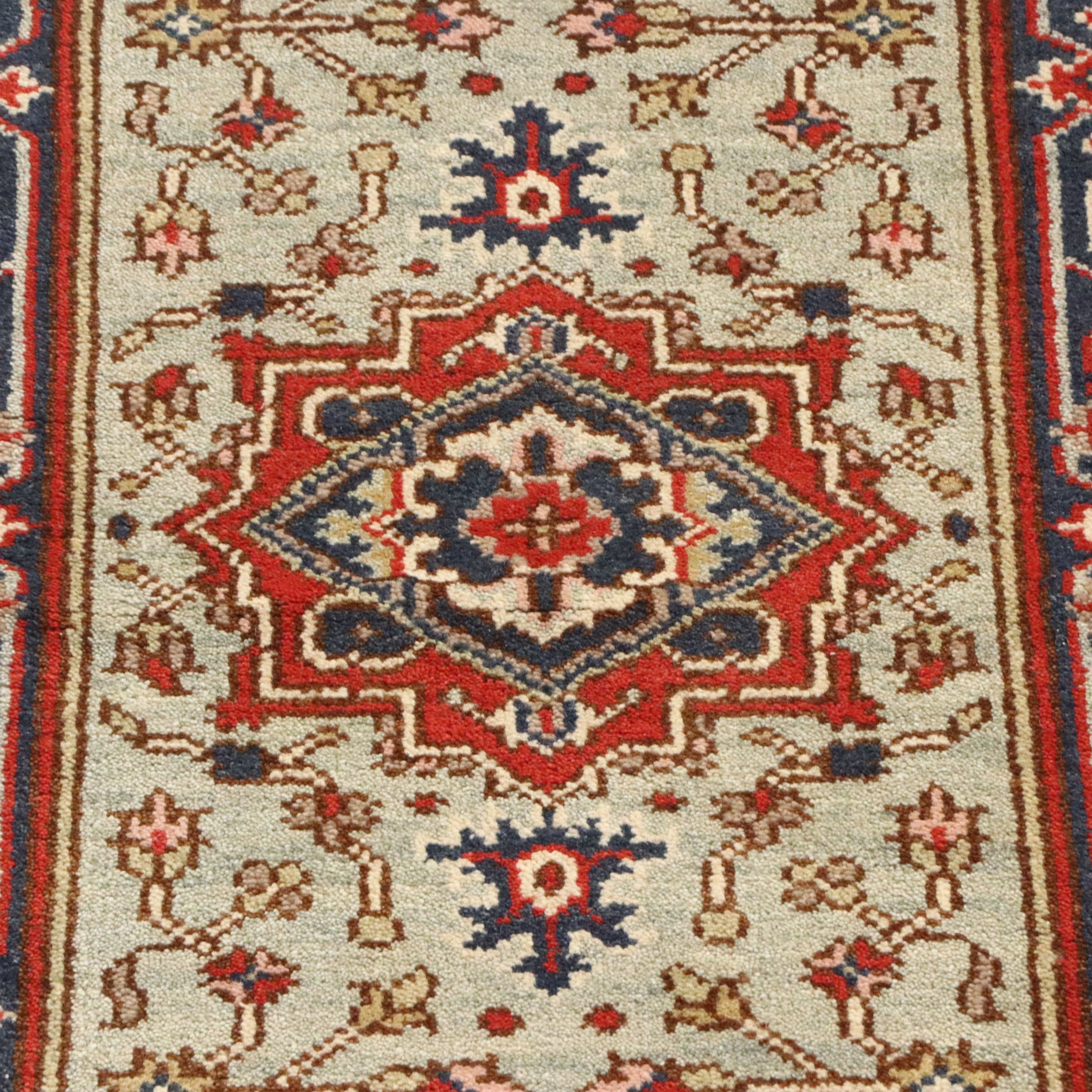 2'7 x 8'2 Hand-Knotted Indo-Persian Heriz Serapi Style Carpet Runner