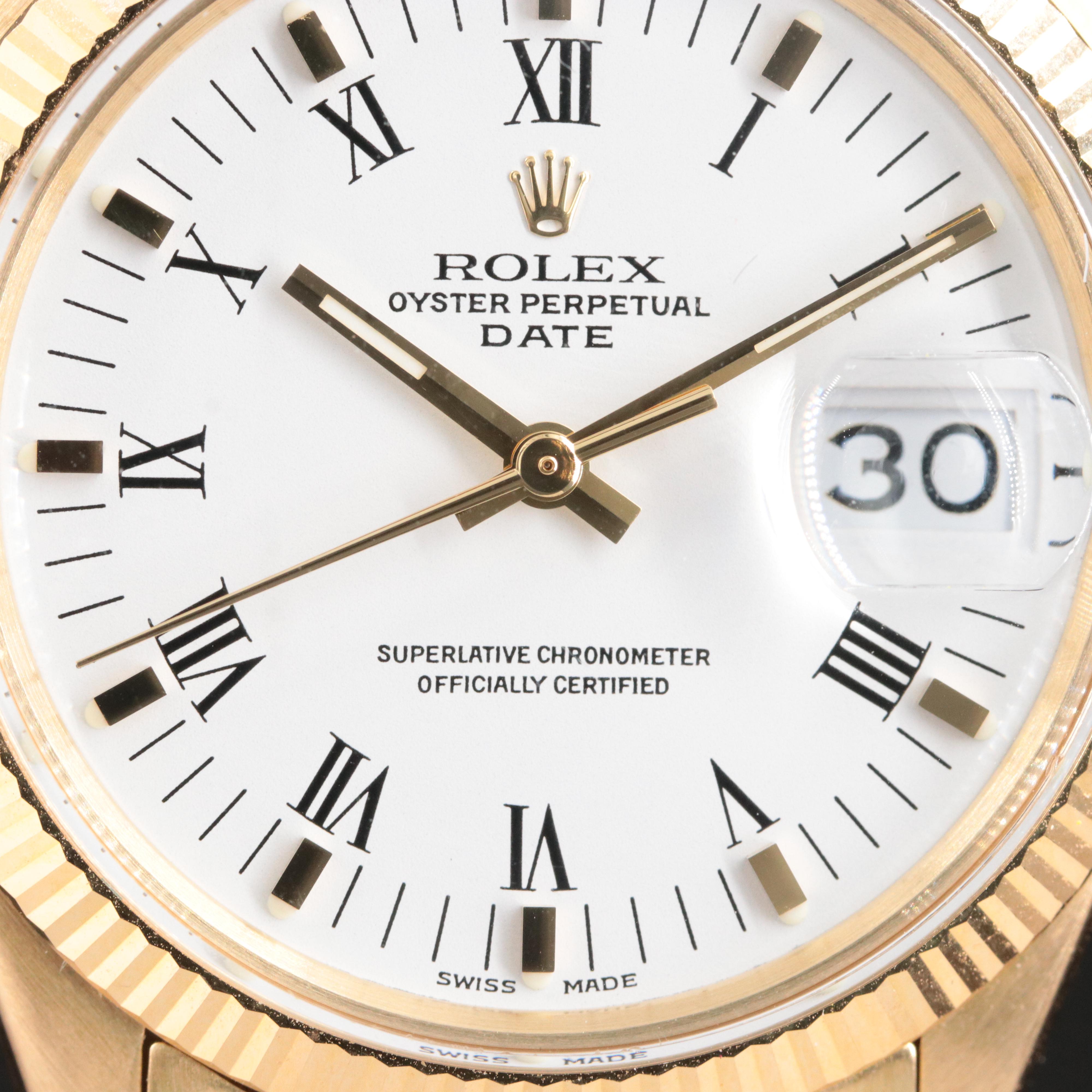 14K Rolex Oyster Perpetual Date 1503 Vintage Watch c.1970