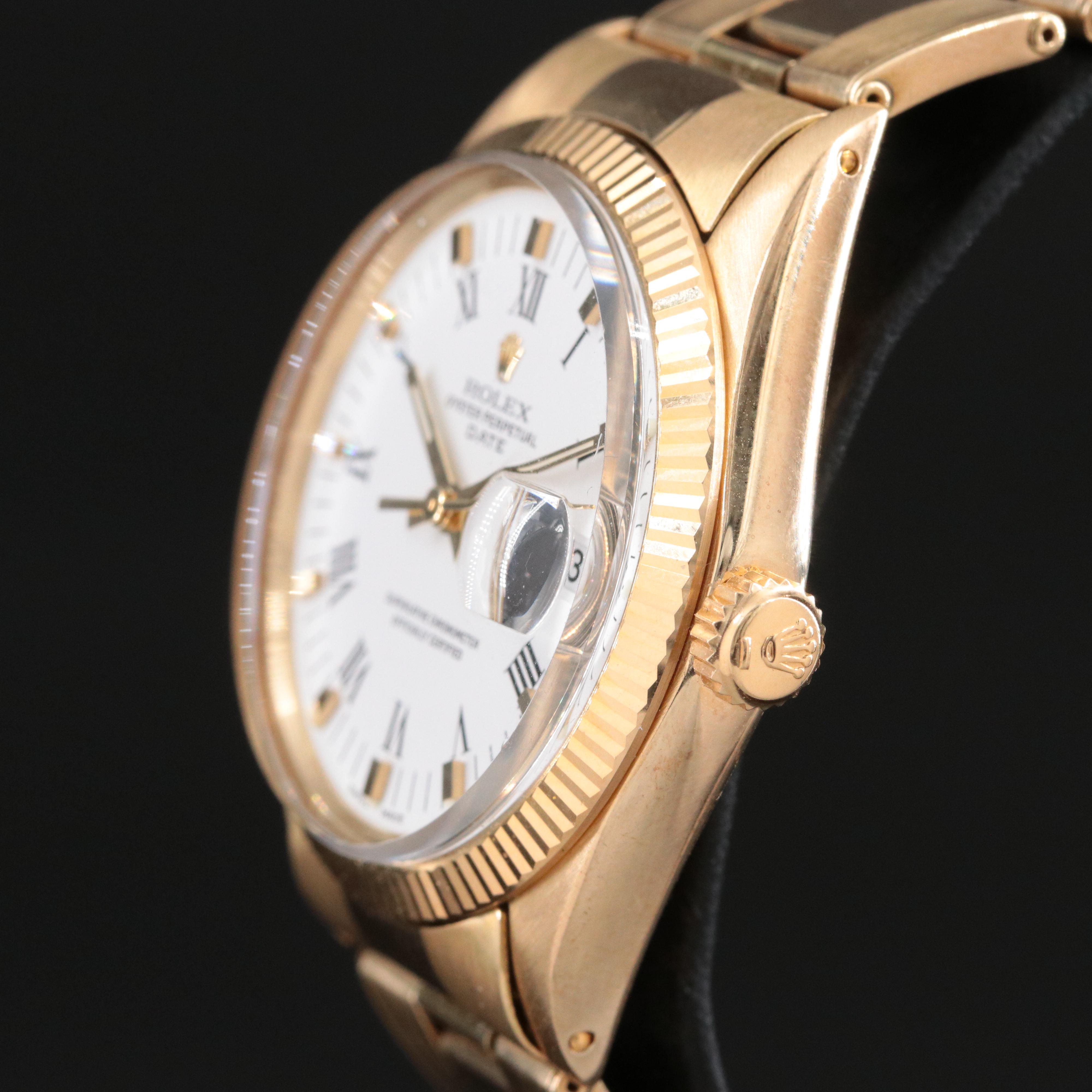 14K Rolex Oyster Perpetual Date 1503 Vintage Watch c.1970