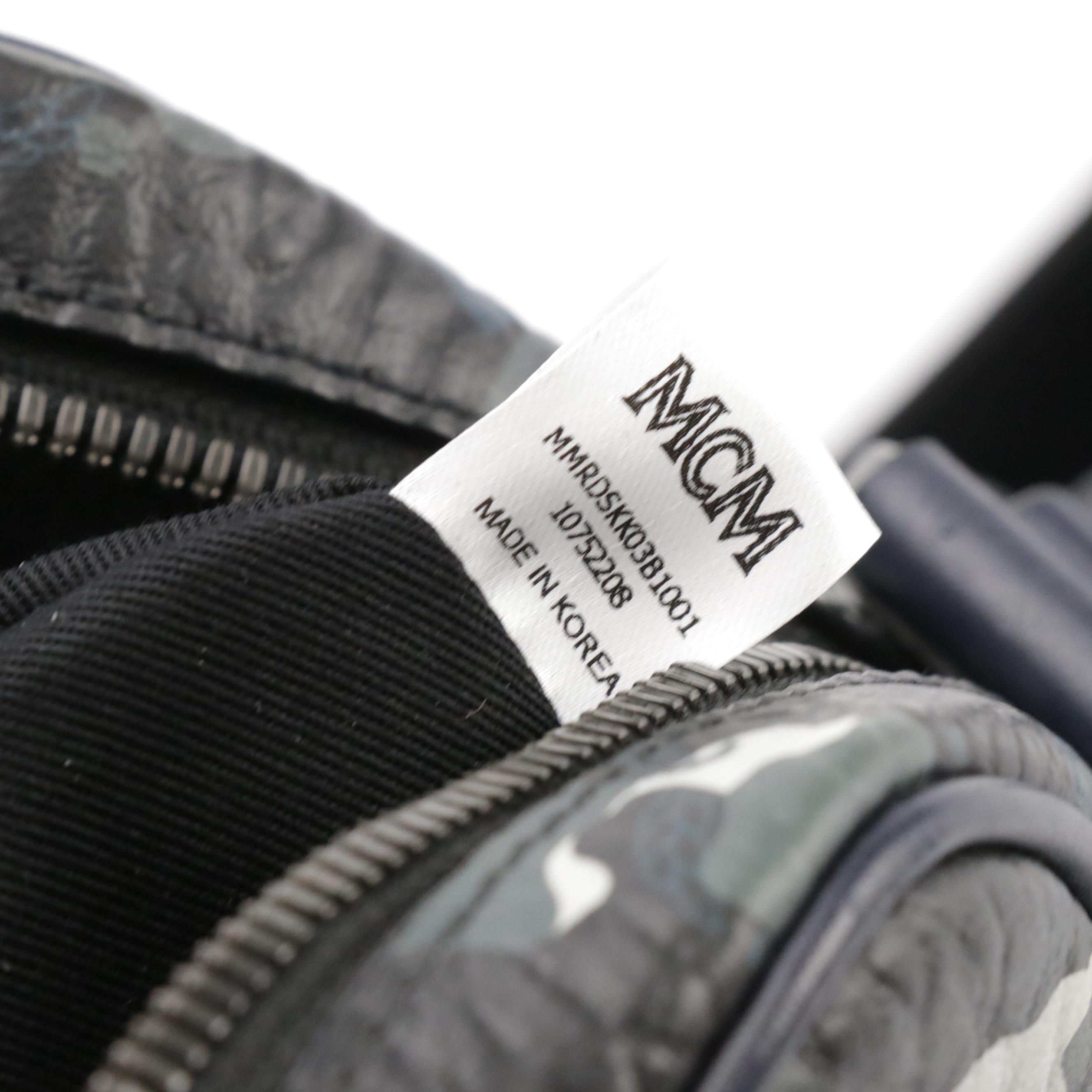 MCM Camo Vistetos and Navy Leather Crossbody Bag