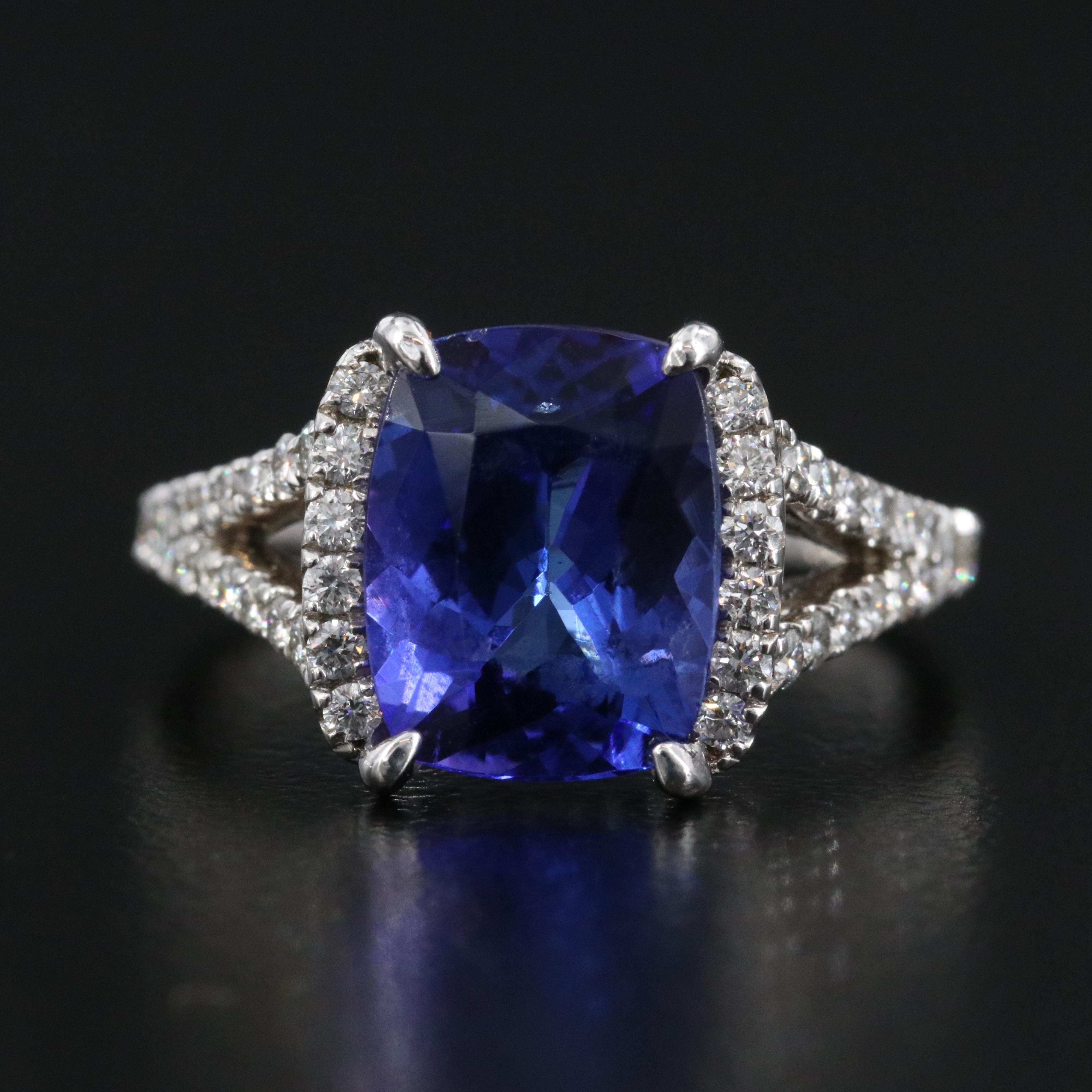 18K 2.66 CT Tanzanite and Diamond Ring