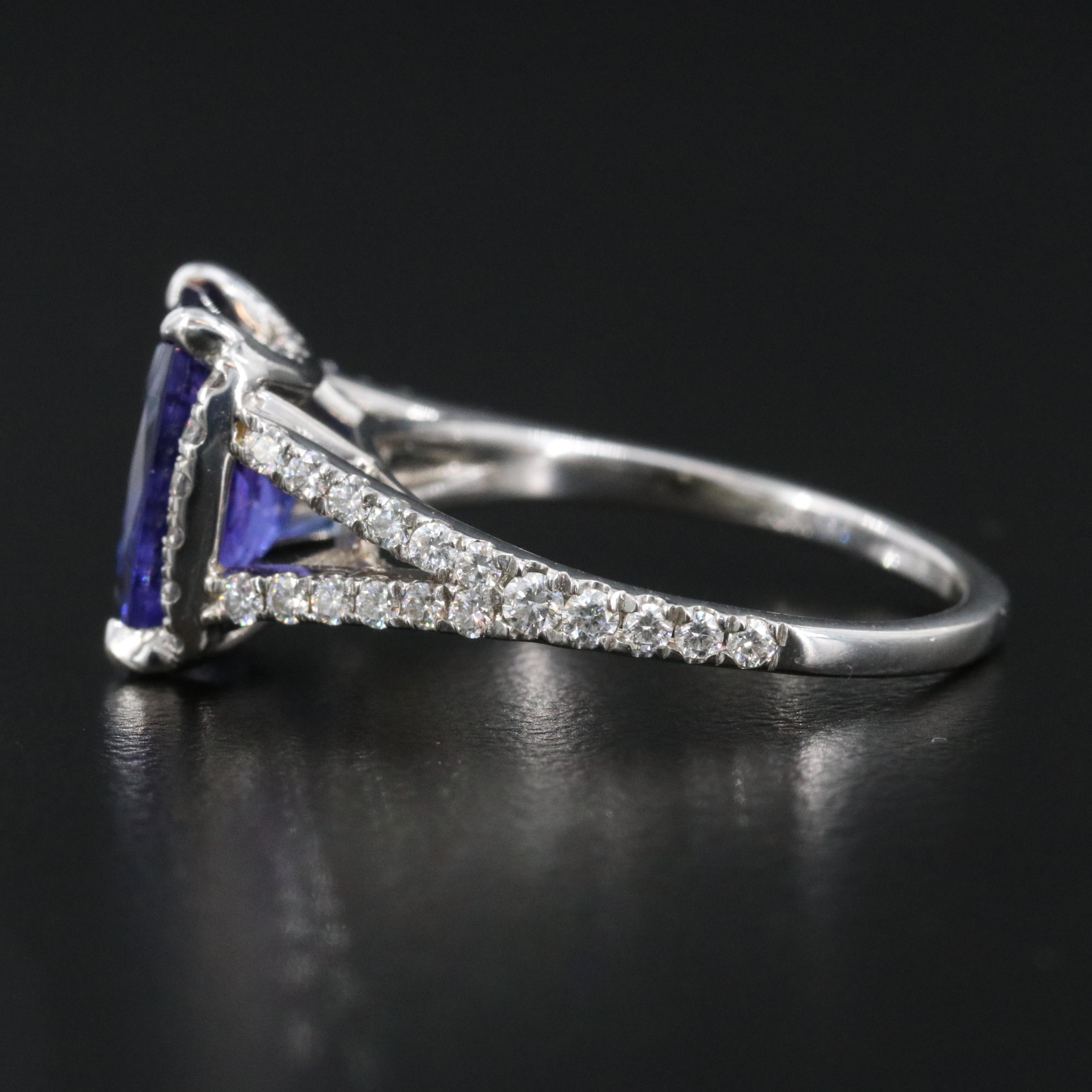 18K 2.66 CT Tanzanite and Diamond Ring
