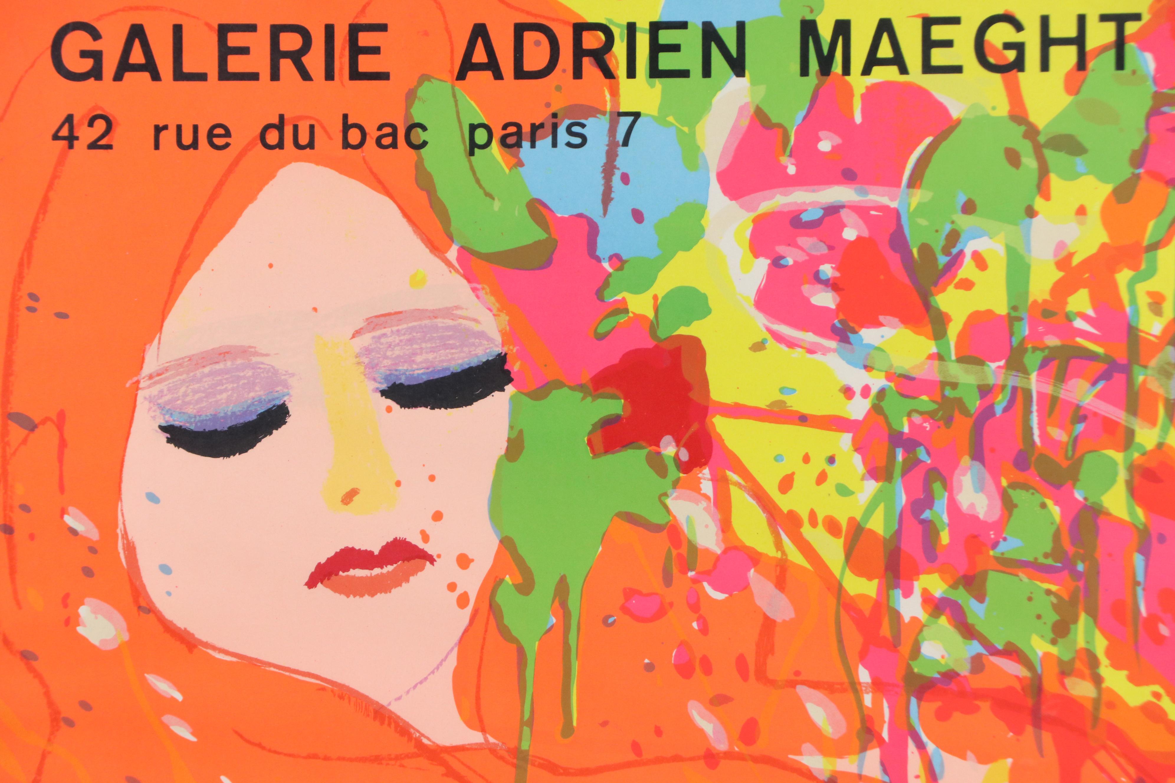 Walasse Ting Exhibition Lithograph Poster for Galerie Maeght, 1974